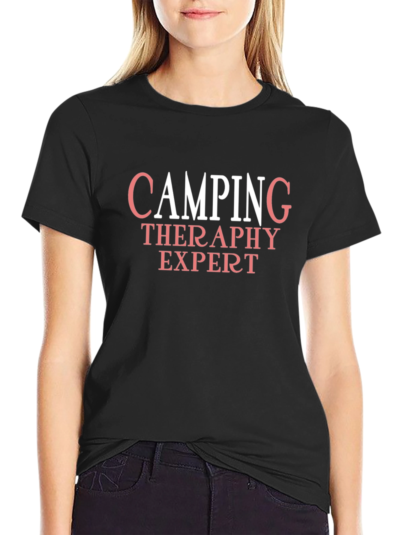 Camping Therapy Expert T-Shirt - Black