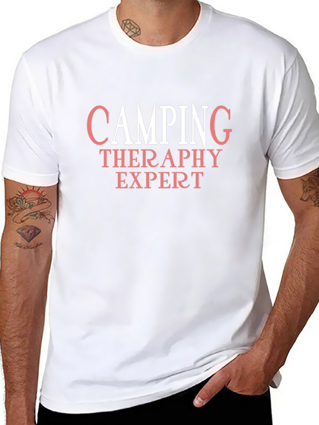 Camping Therapy Expert T-Shirt - Black