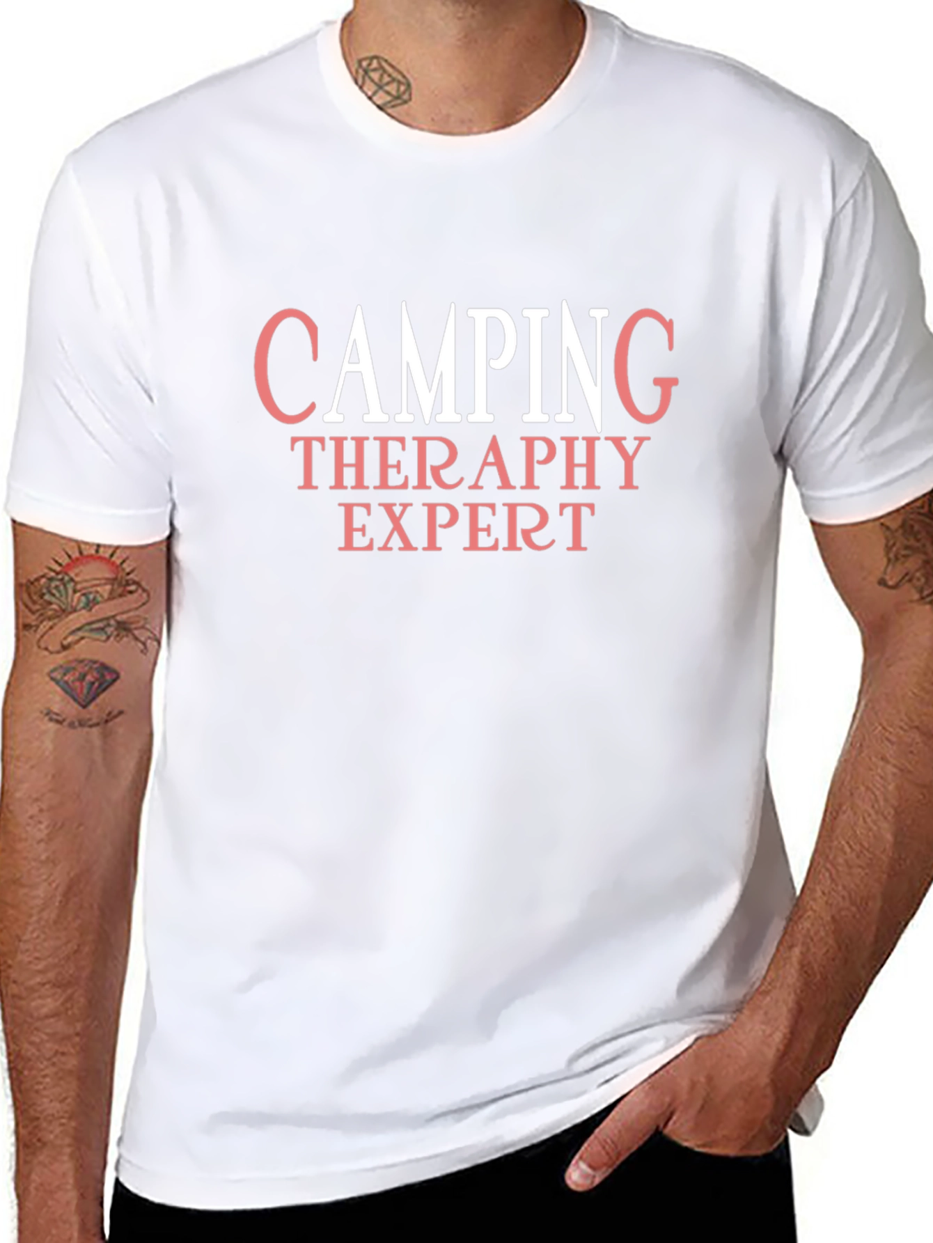 Camping Therapy Expert T-Shirt - Black