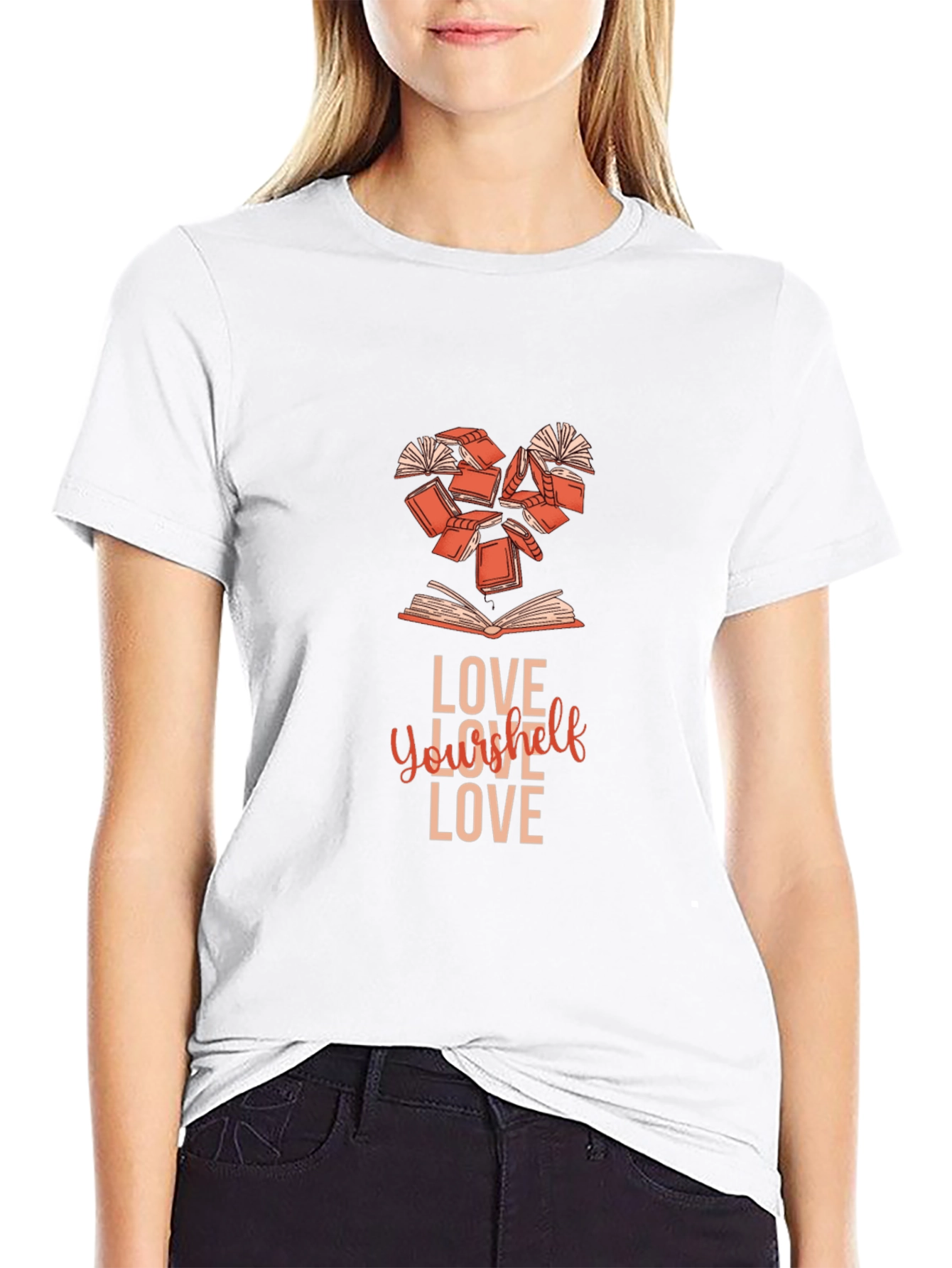 Love Yourself Book Heart T-Shirt