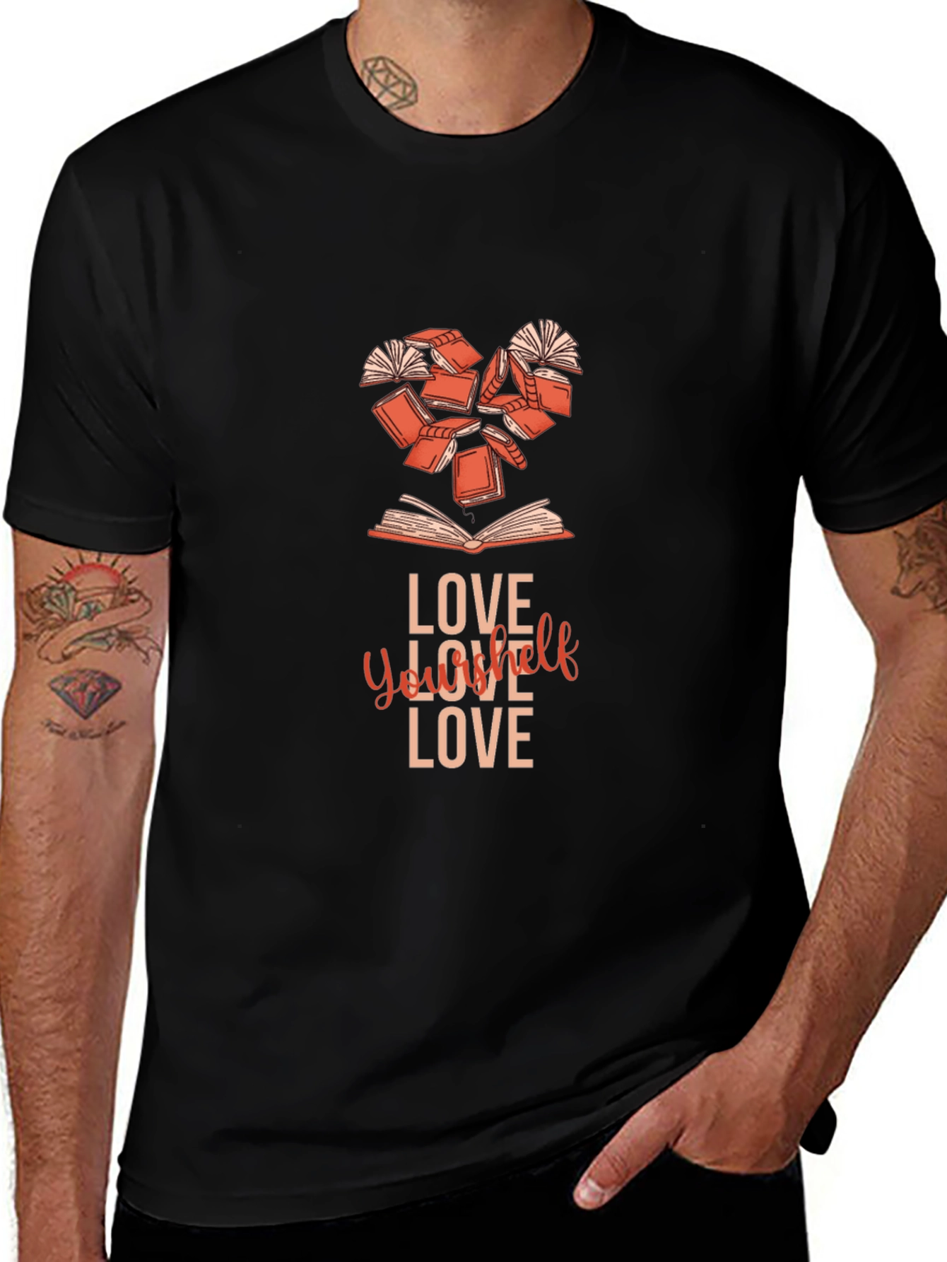 Love Yourself Book Heart T-Shirt