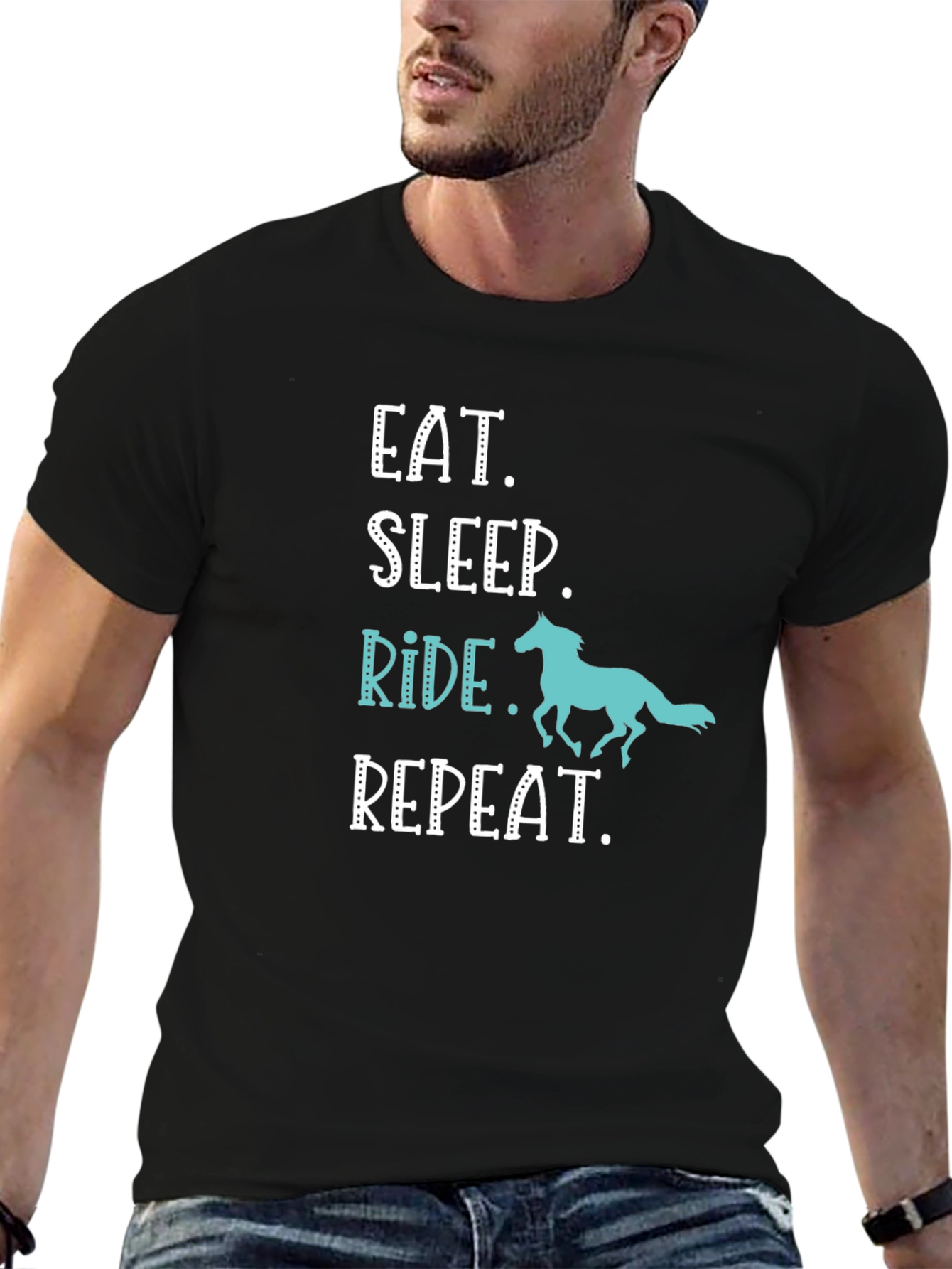 Eat Sleep Ride Repeat Horse Lover T-Shirt