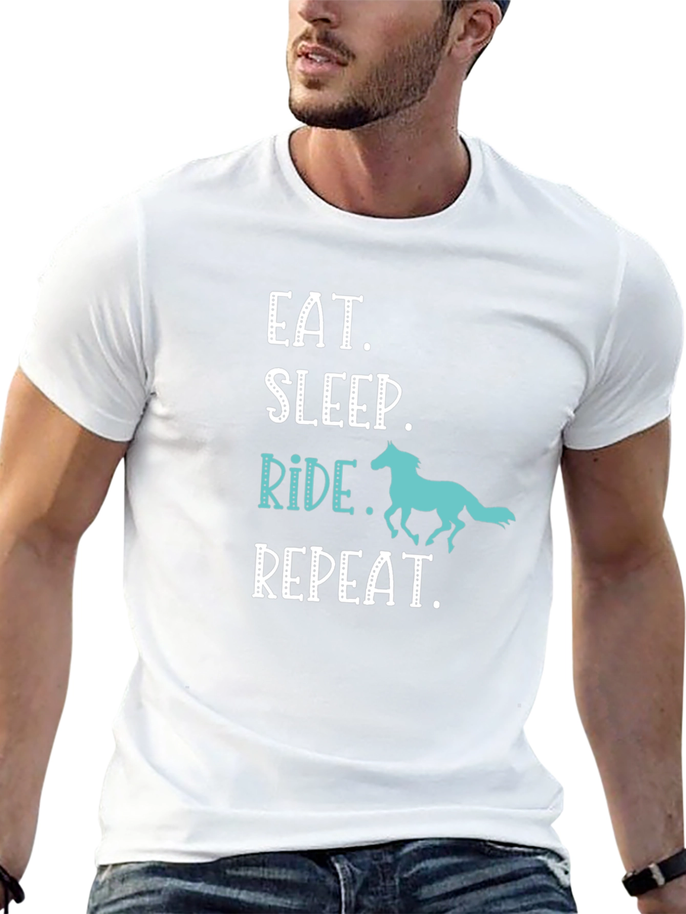 Eat Sleep Ride Repeat Horse Lover T-Shirt