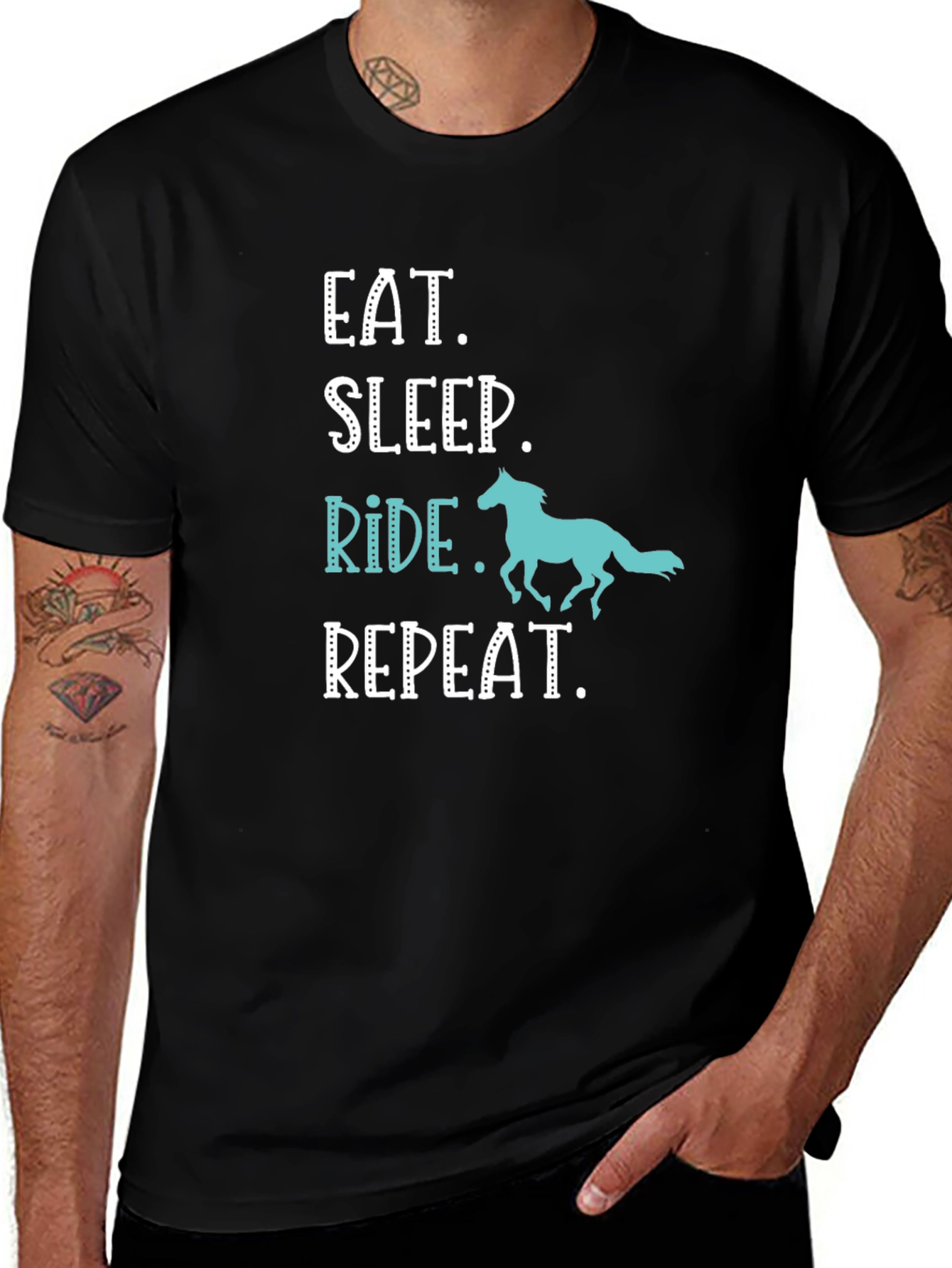 Eat Sleep Ride Repeat Horse Lover T-Shirt
