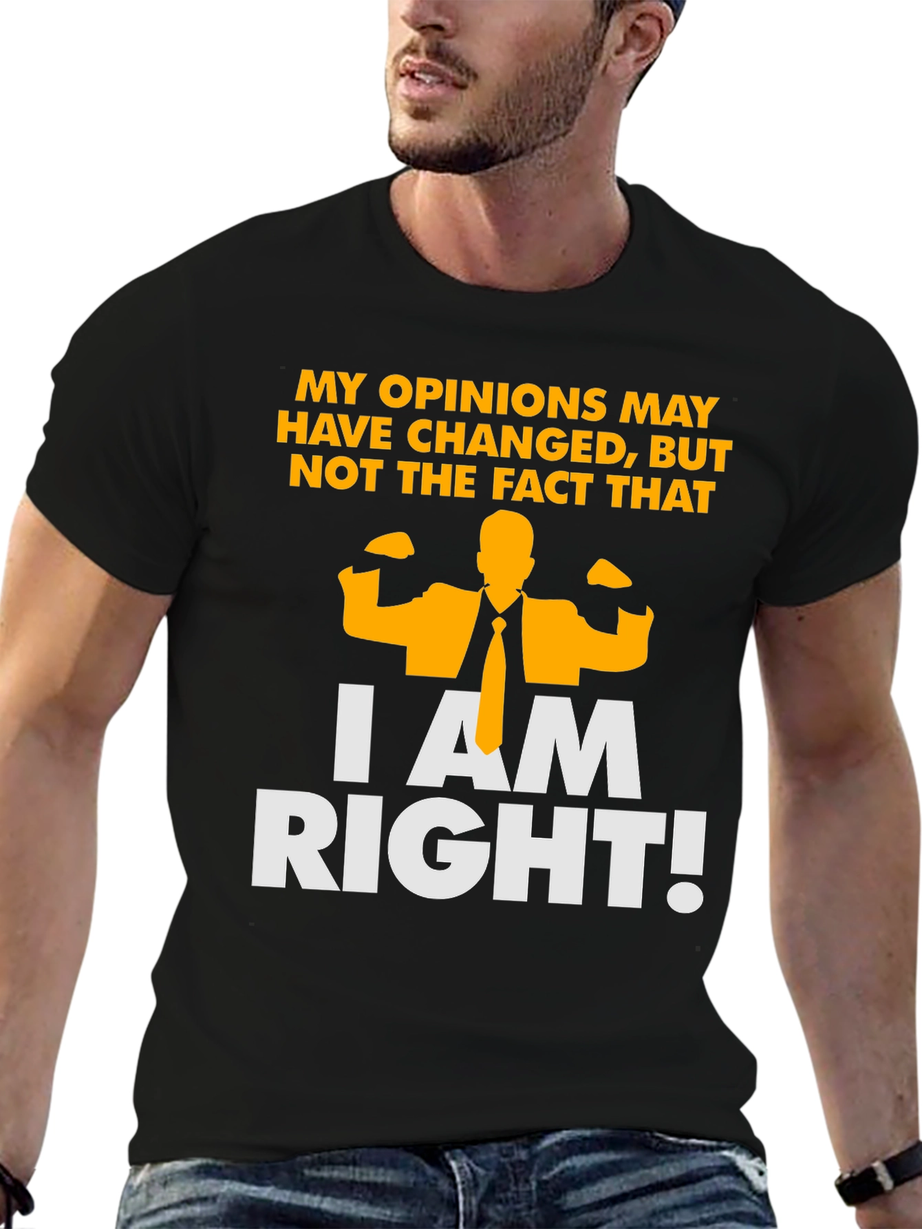Funny I am Right Graphic T-Shirt - Black