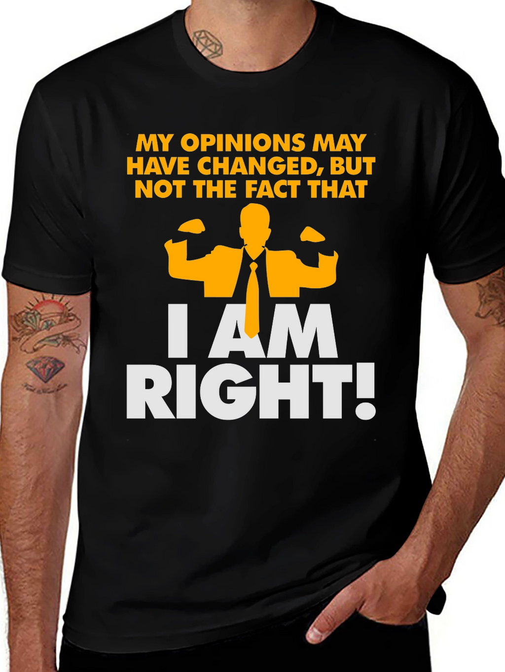 Funny I am Right Graphic T-Shirt - Black
