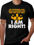 Funny I am Right Graphic T-Shirt - Black