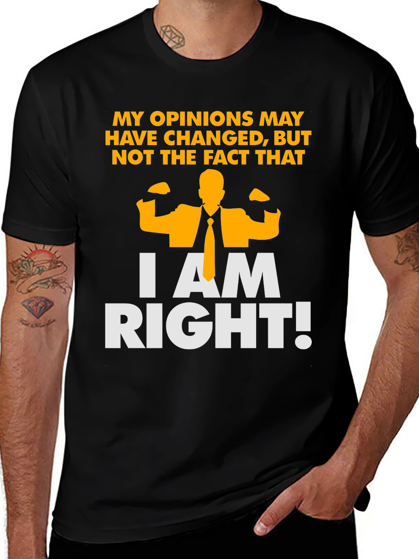 Funny I am Right Graphic T-Shirt - Black