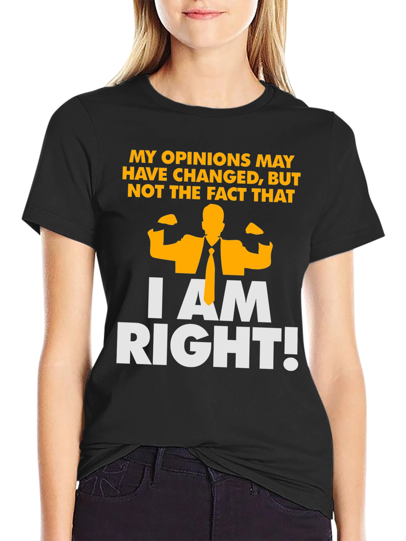 Funny I am Right Graphic T-Shirt - Black