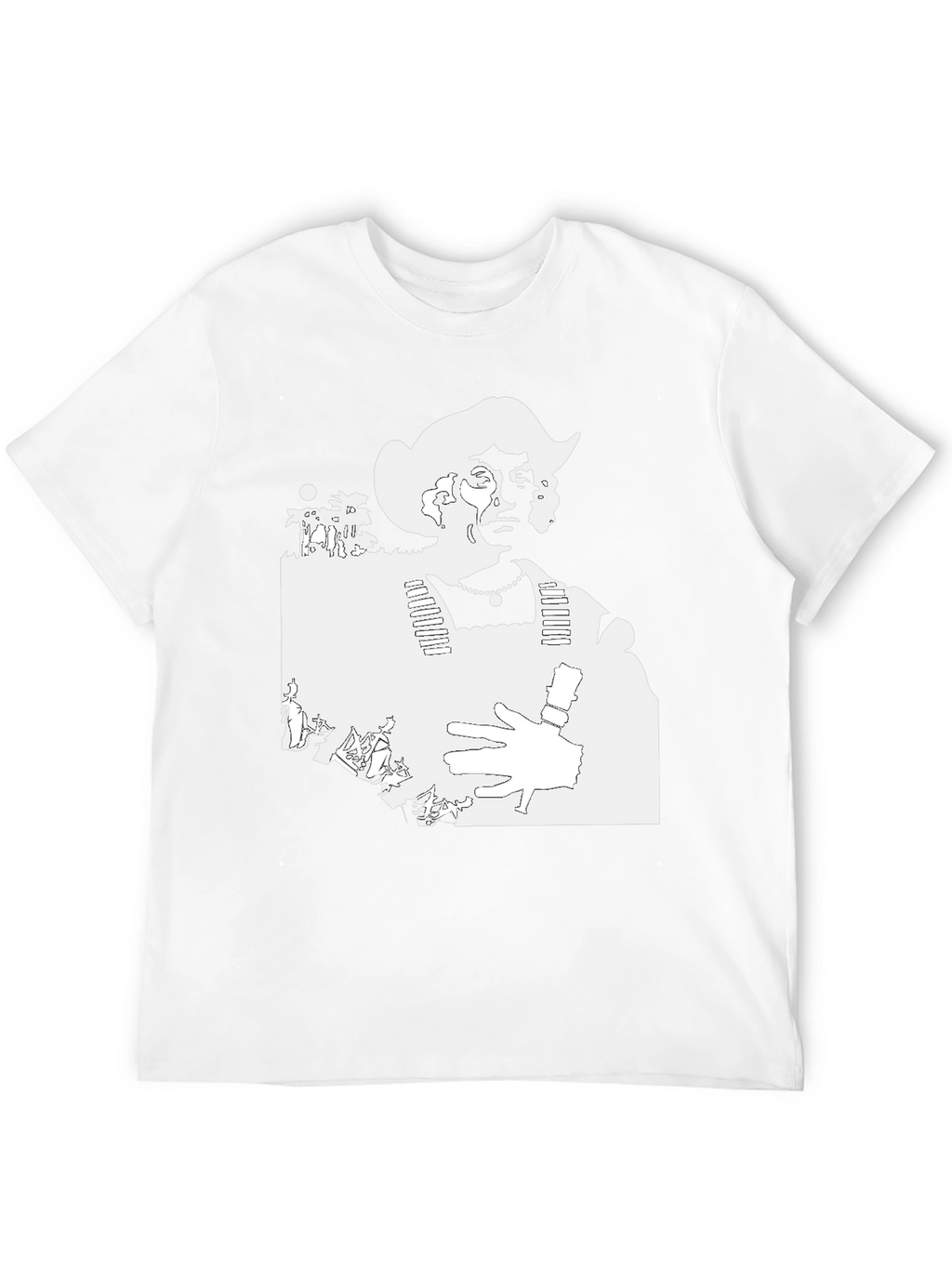 Graphic Tee: Retro Cowboy Silhouette Black T-Shirt