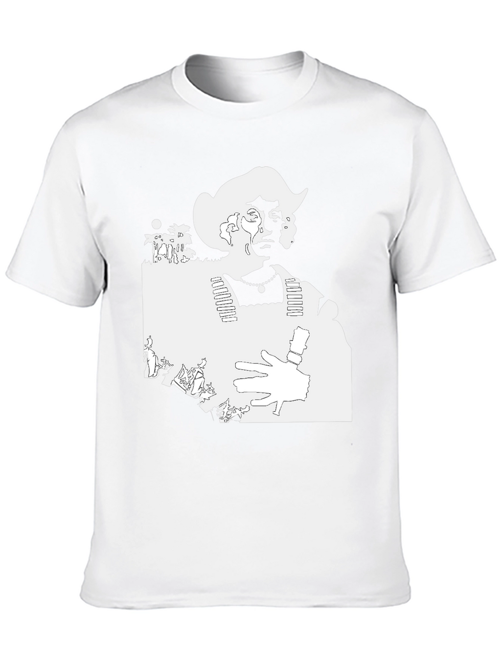 Graphic Tee: Retro Cowboy Silhouette Black T-Shirt