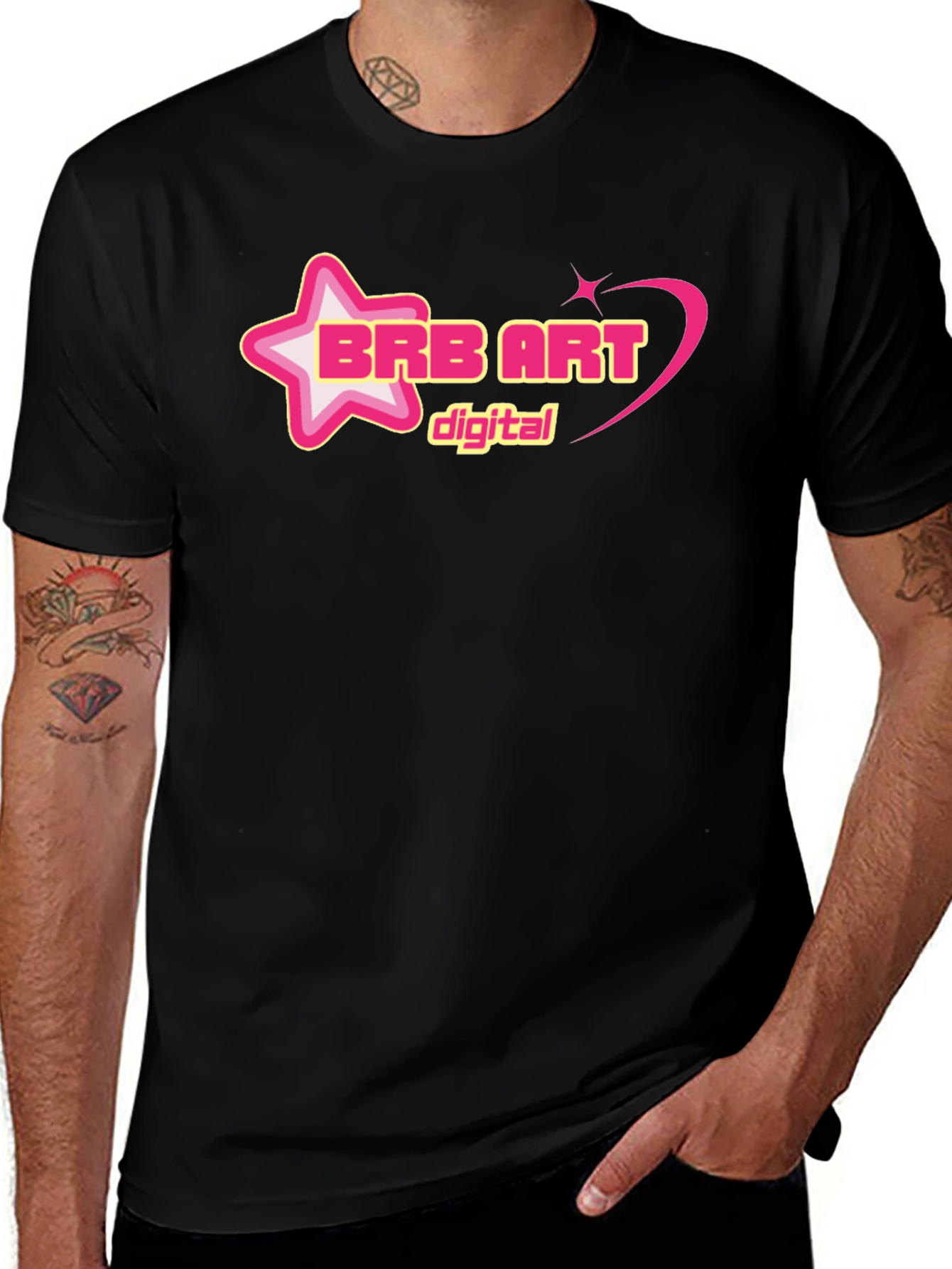 BRB ART Digital Graphic Tee - Black