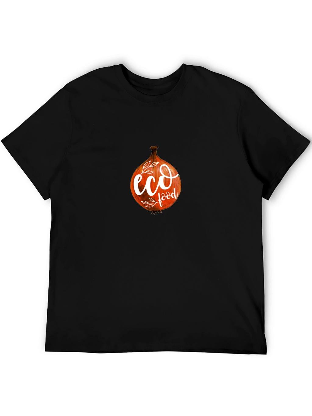 Eco Food Onion Graphic Black T-Shirt