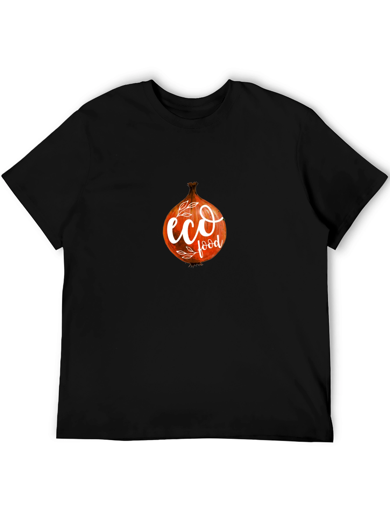 Eco Food Onion Graphic Black T-Shirt