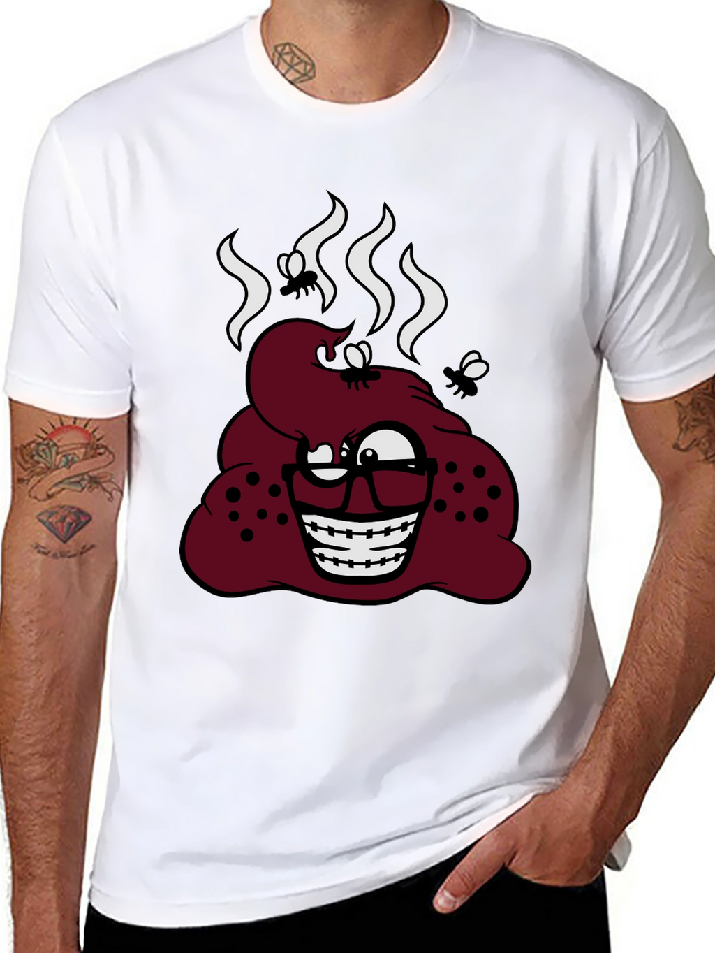 Novelty Poop Emoji Graphic T-Shirt