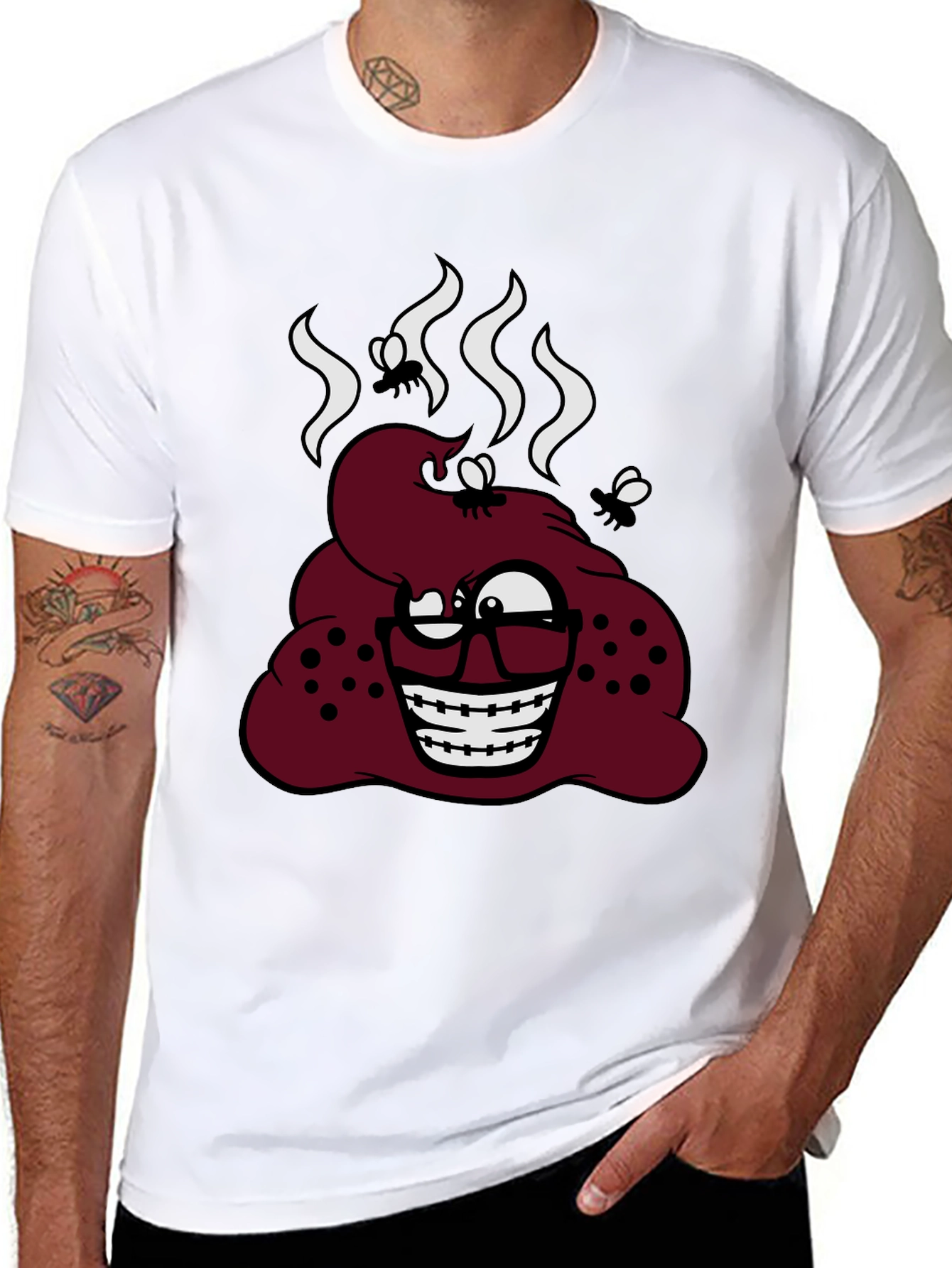 Novelty Poop Emoji Graphic T-Shirt
