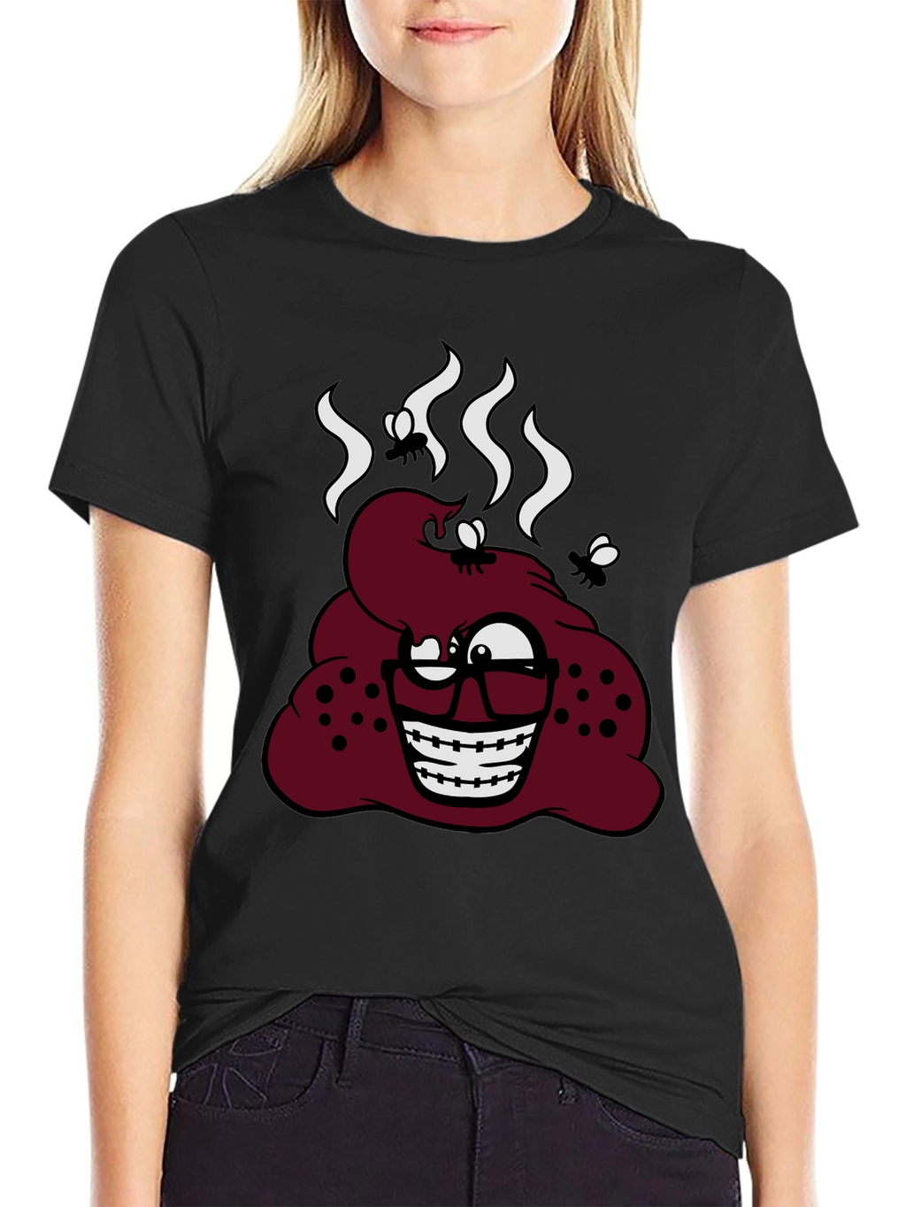 Novelty Poop Emoji Graphic T-Shirt