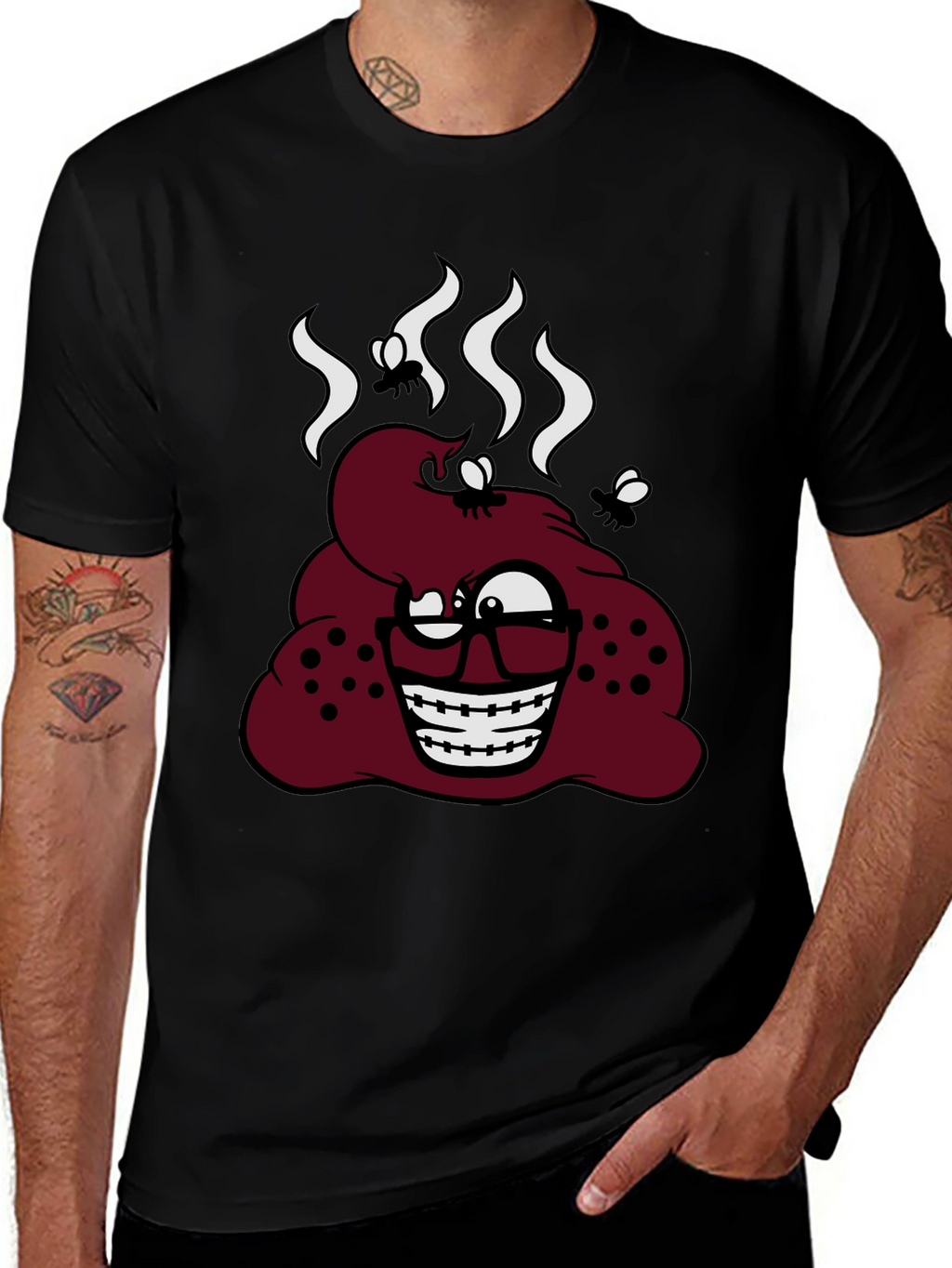 Novelty Poop Emoji Graphic T-Shirt