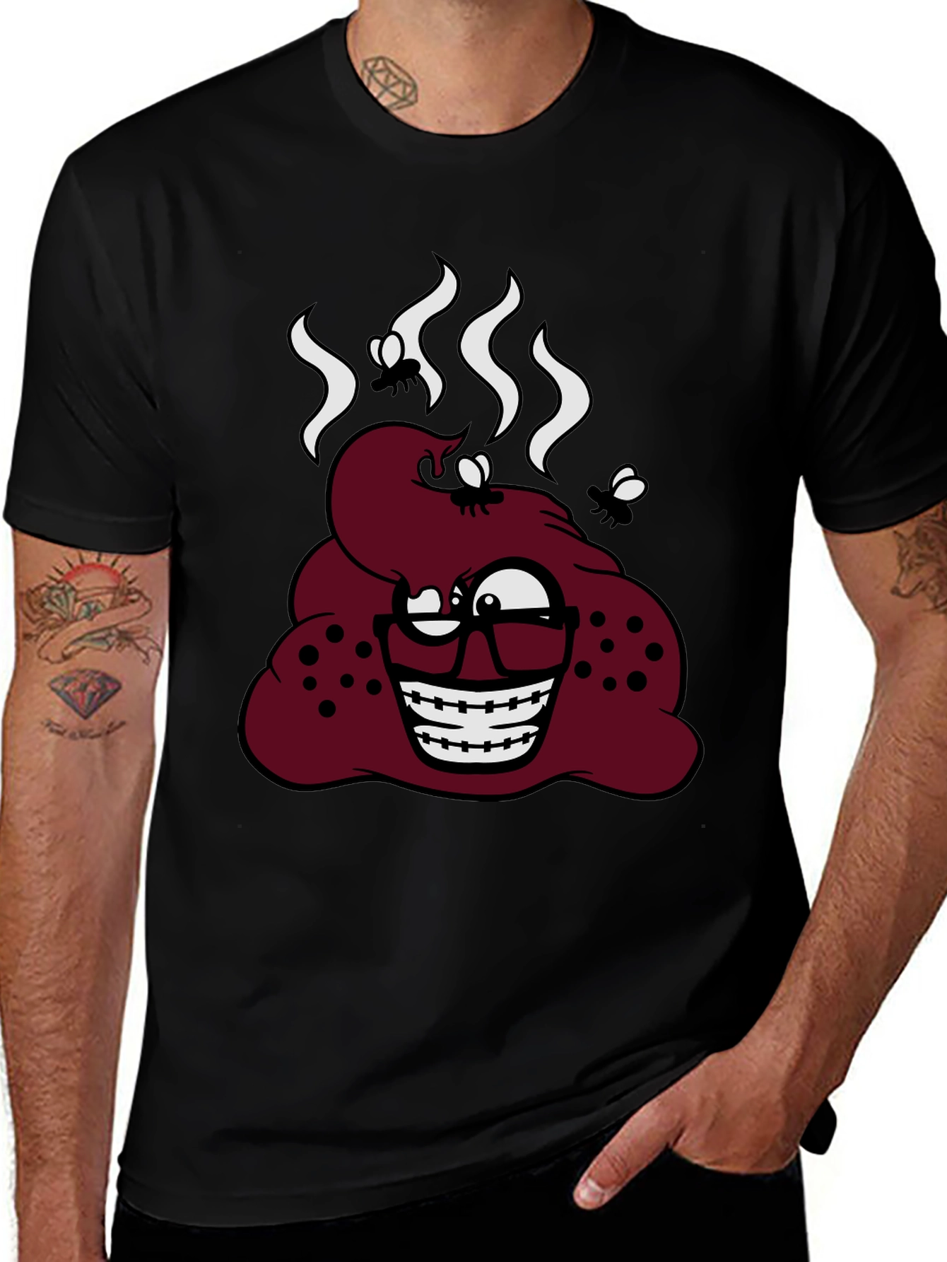 Novelty Poop Emoji Graphic T-Shirt