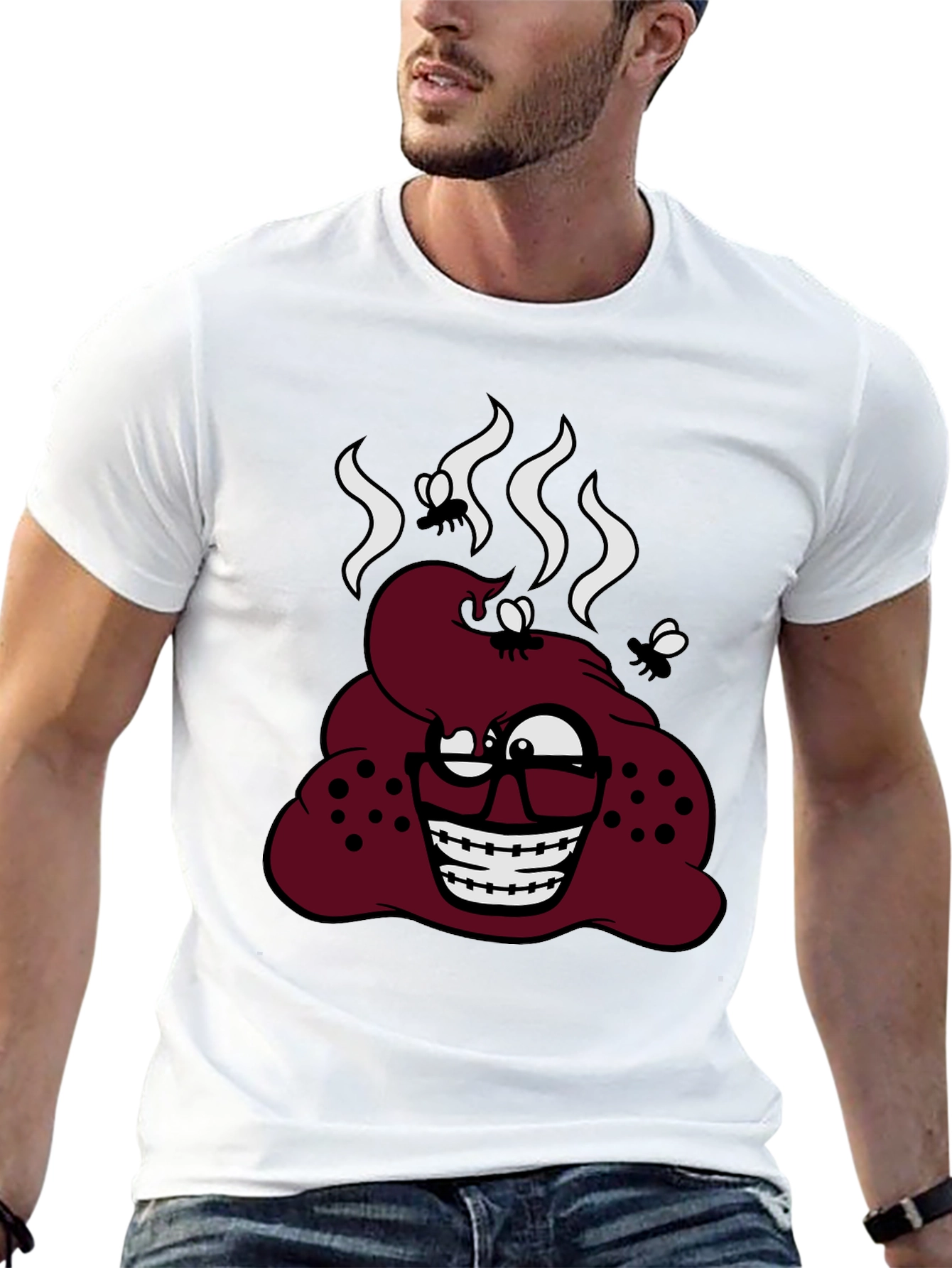 Novelty Poop Emoji Graphic T-Shirt