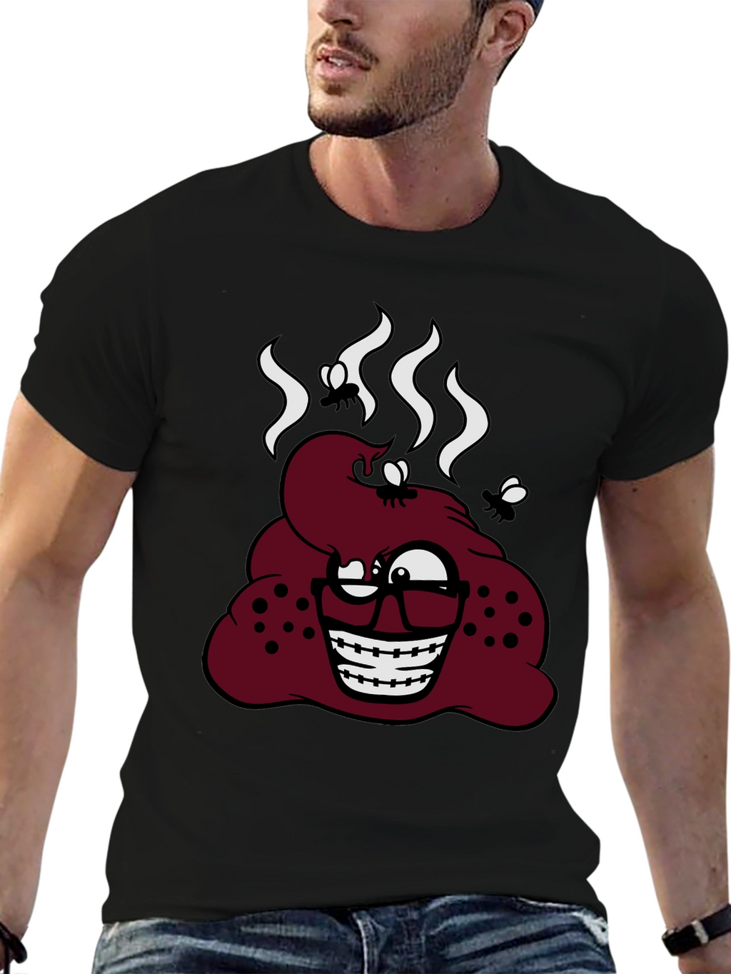 Novelty Poop Emoji Graphic T-Shirt