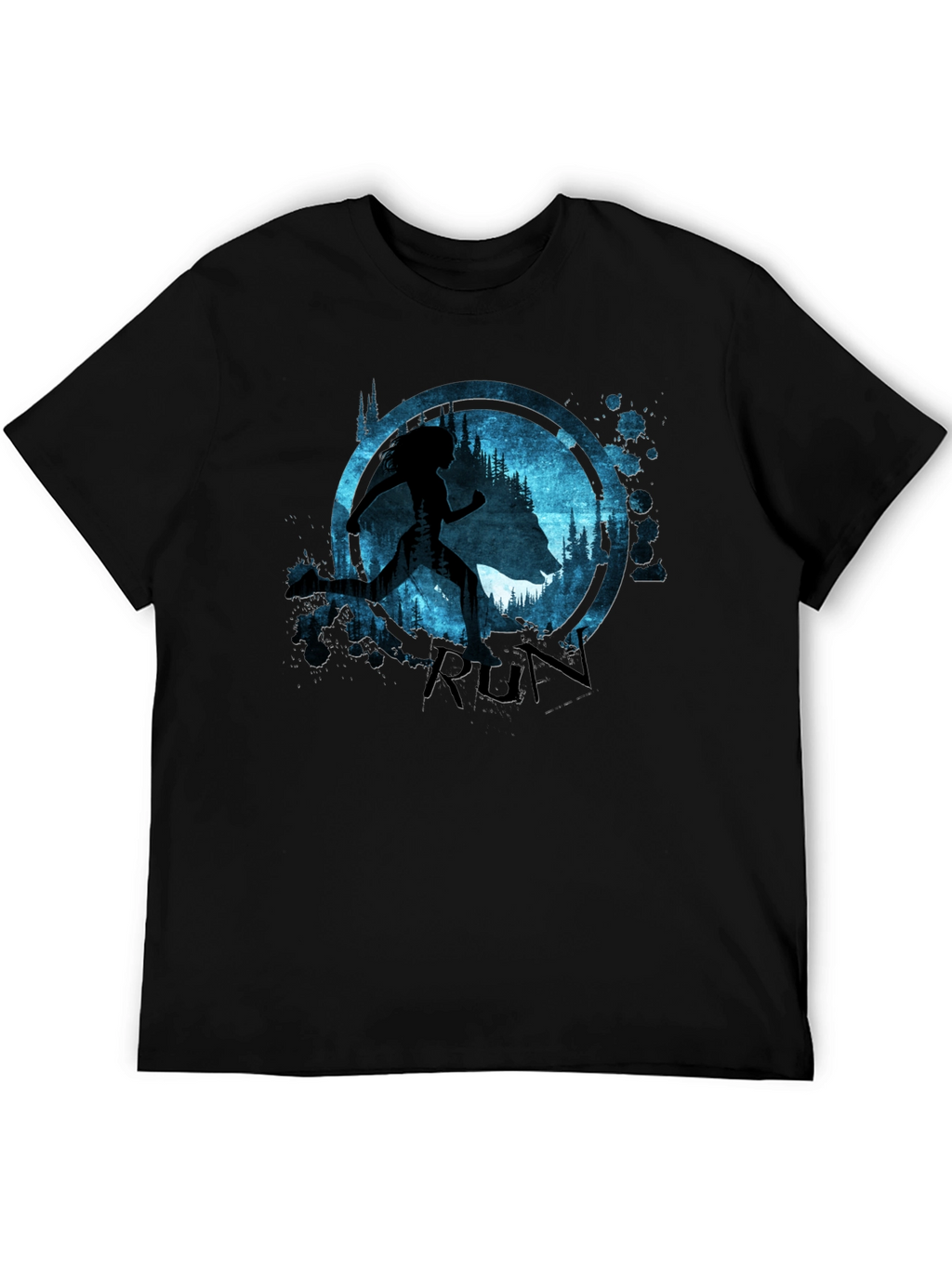 Run T-Shirt Wolf and Runner Graphic Tee