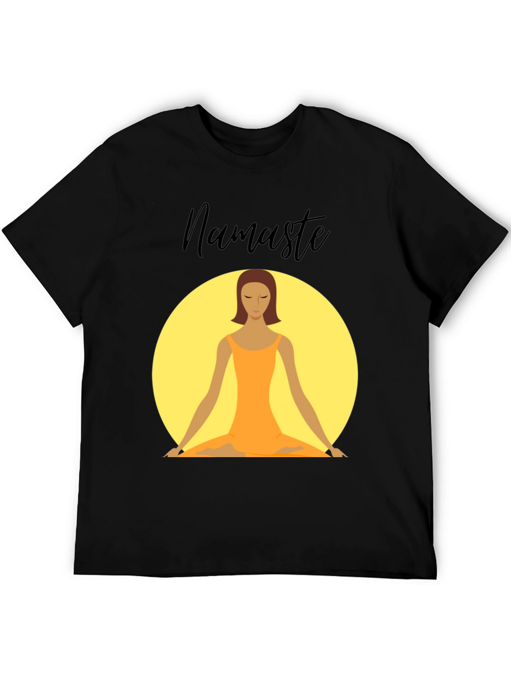Namaste Yoga T-Shirt - Meditating Woman Design