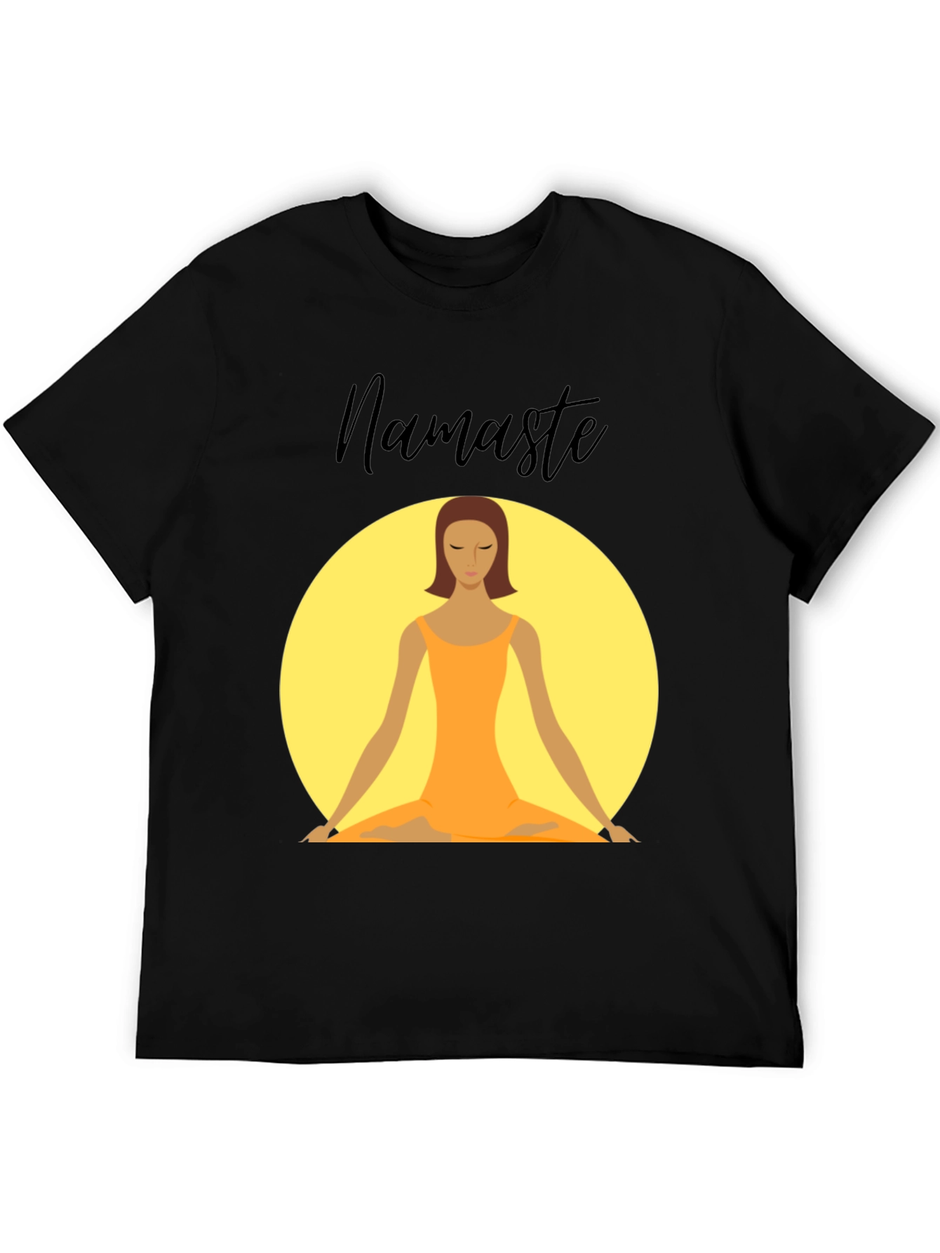 Namaste Yoga T-Shirt - Meditating Woman Design