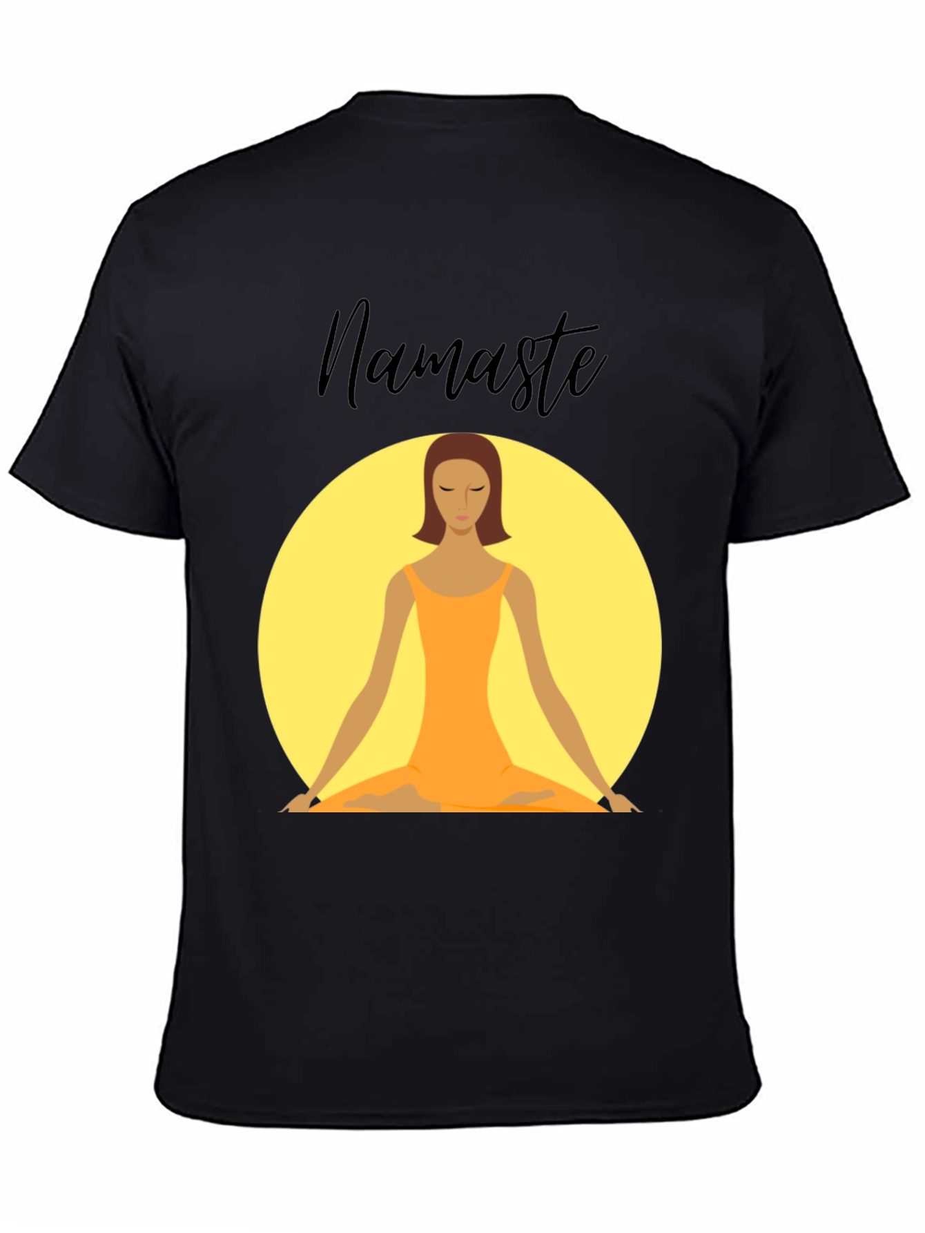 Namaste Yoga T-Shirt - Meditating Woman Design