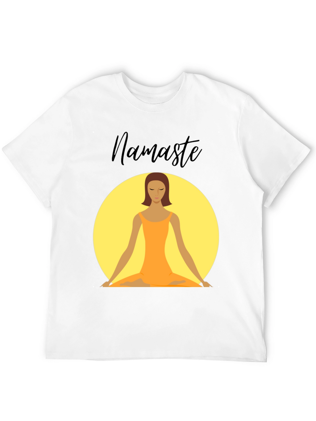 Namaste Yoga T-Shirt - Meditating Woman Design