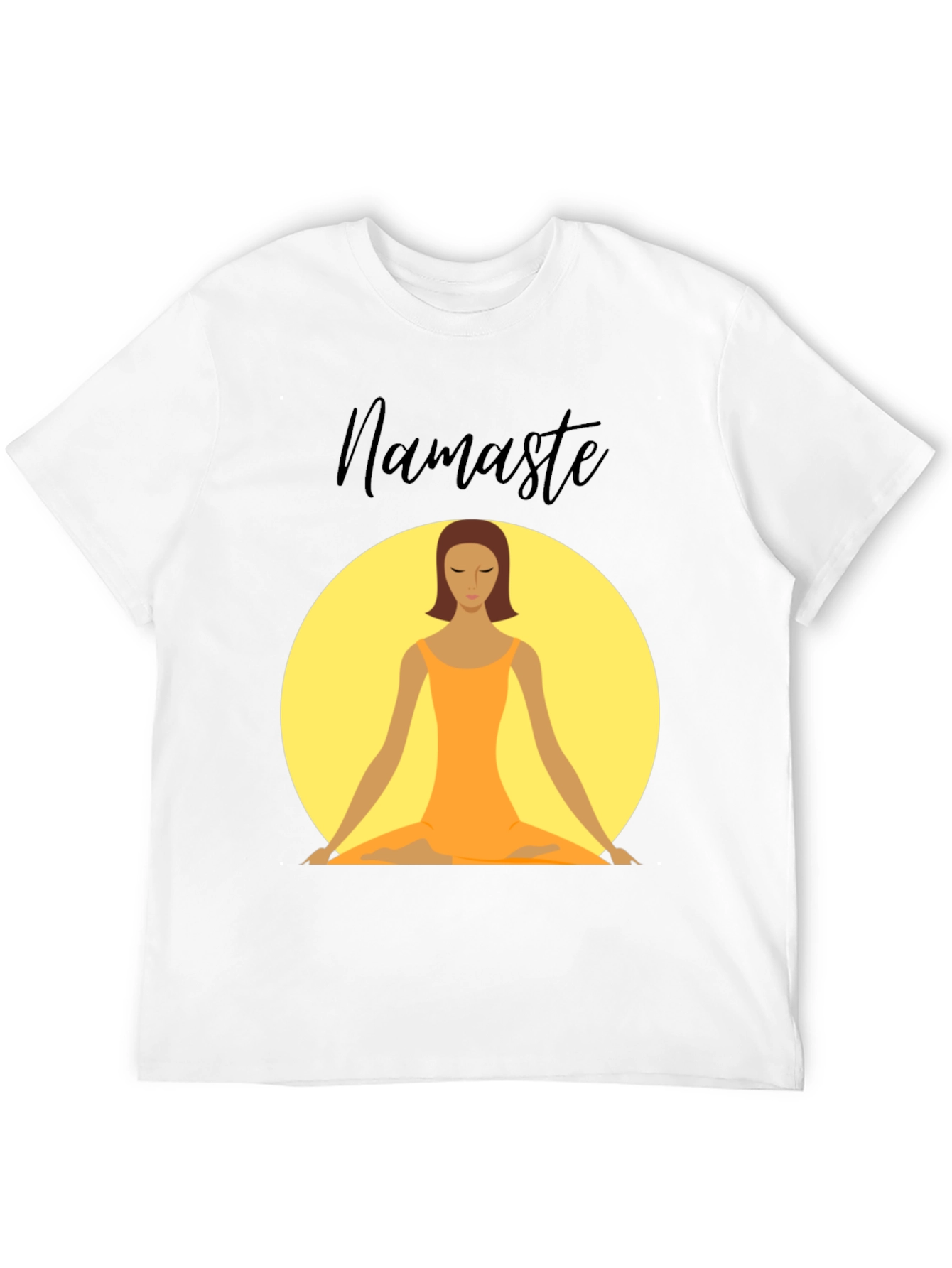 Namaste Yoga T-Shirt - Meditating Woman Design