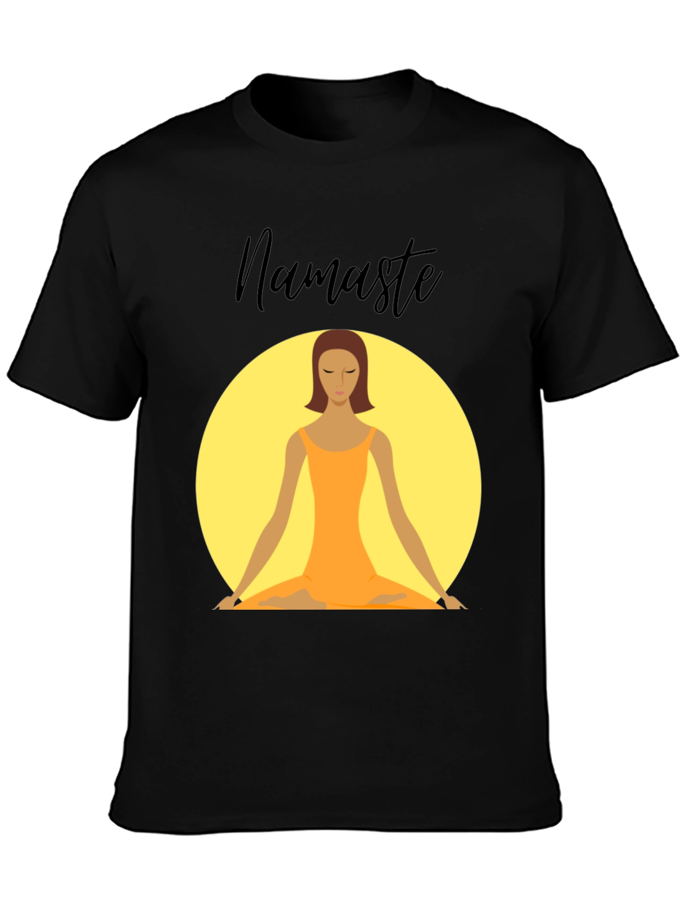 Namaste Yoga T-Shirt - Meditating Woman Design