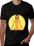 Namaste Yoga T-Shirt - Meditating Woman Design