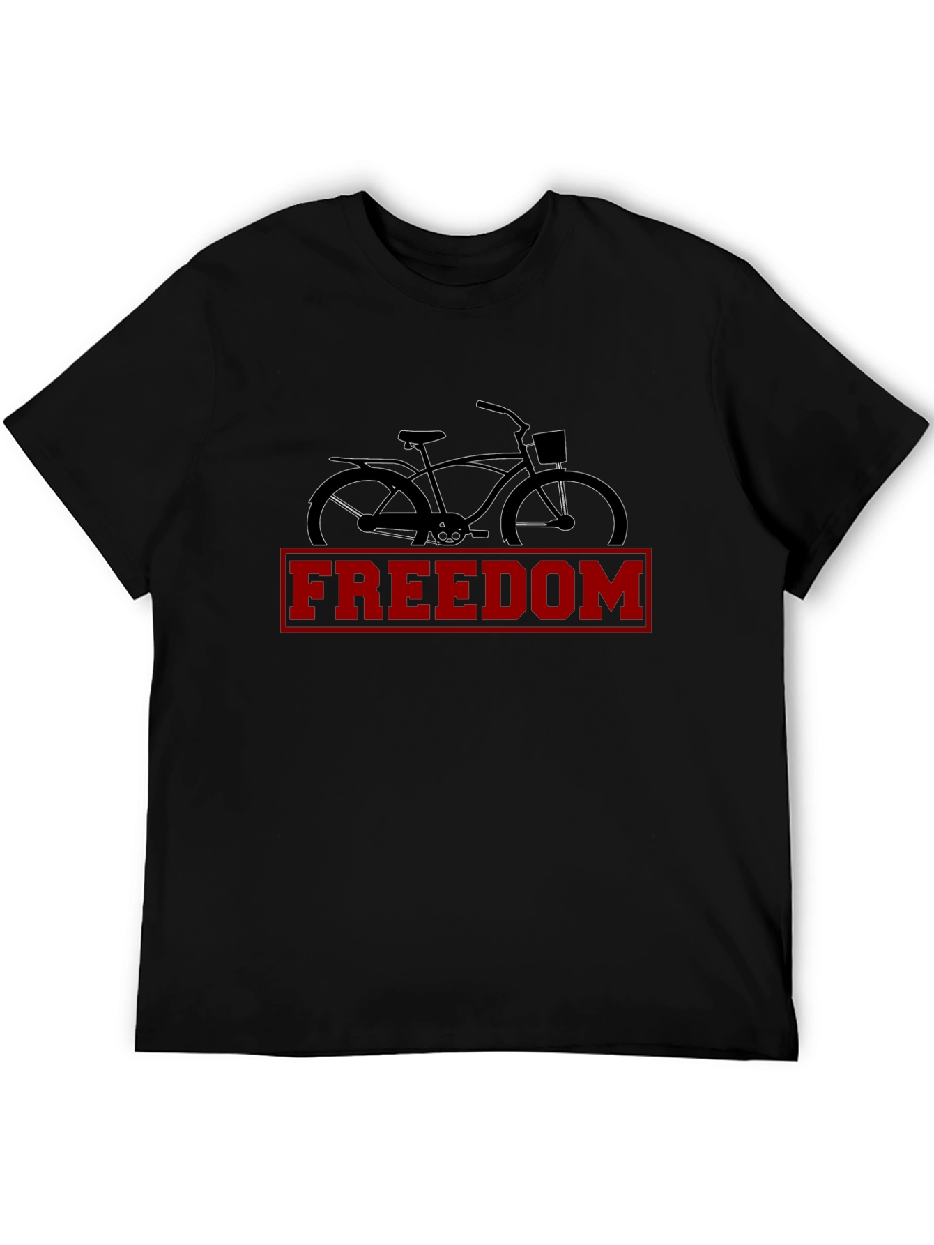 Freedom Bicycle Graphic Tee - Stylish Mens Black T-Shirt