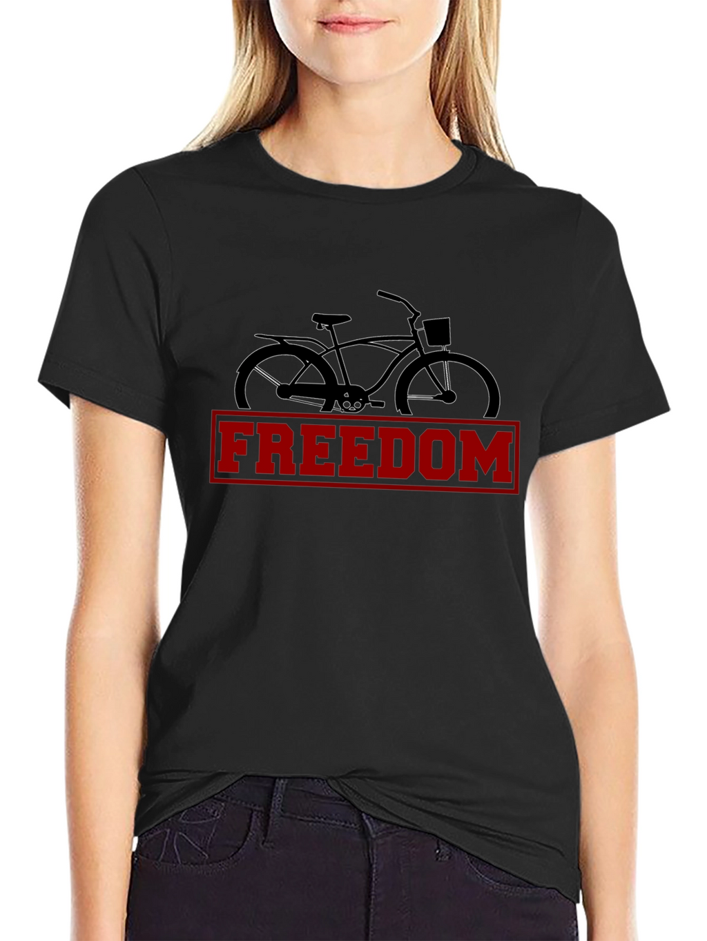 Freedom Bicycle Graphic Tee - Stylish Mens Black T-Shirt