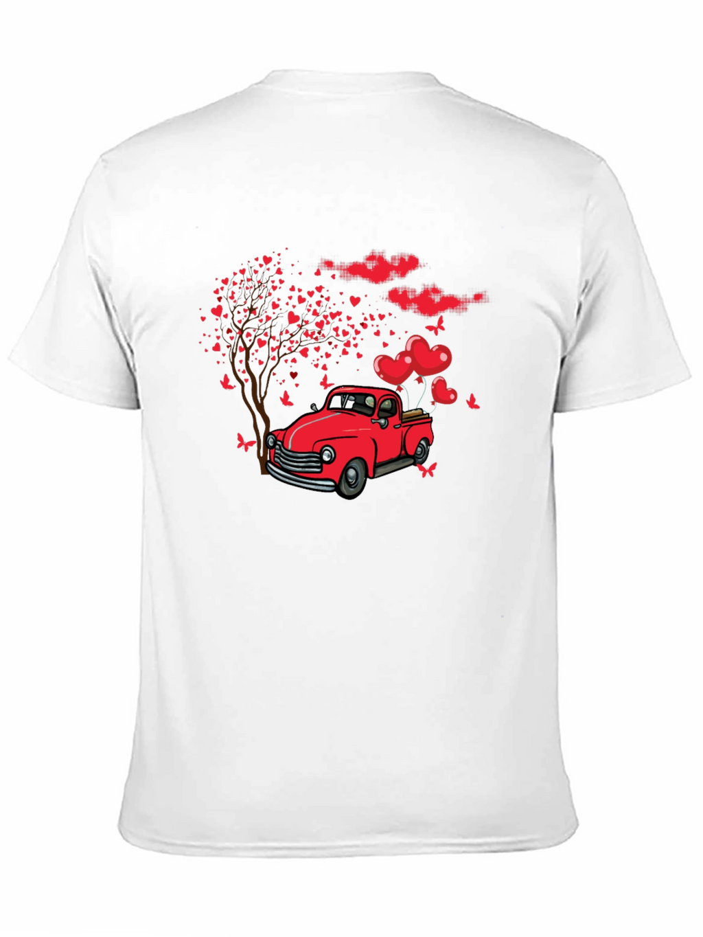 Romantic Red Truck Valentines Day T-Shirt
