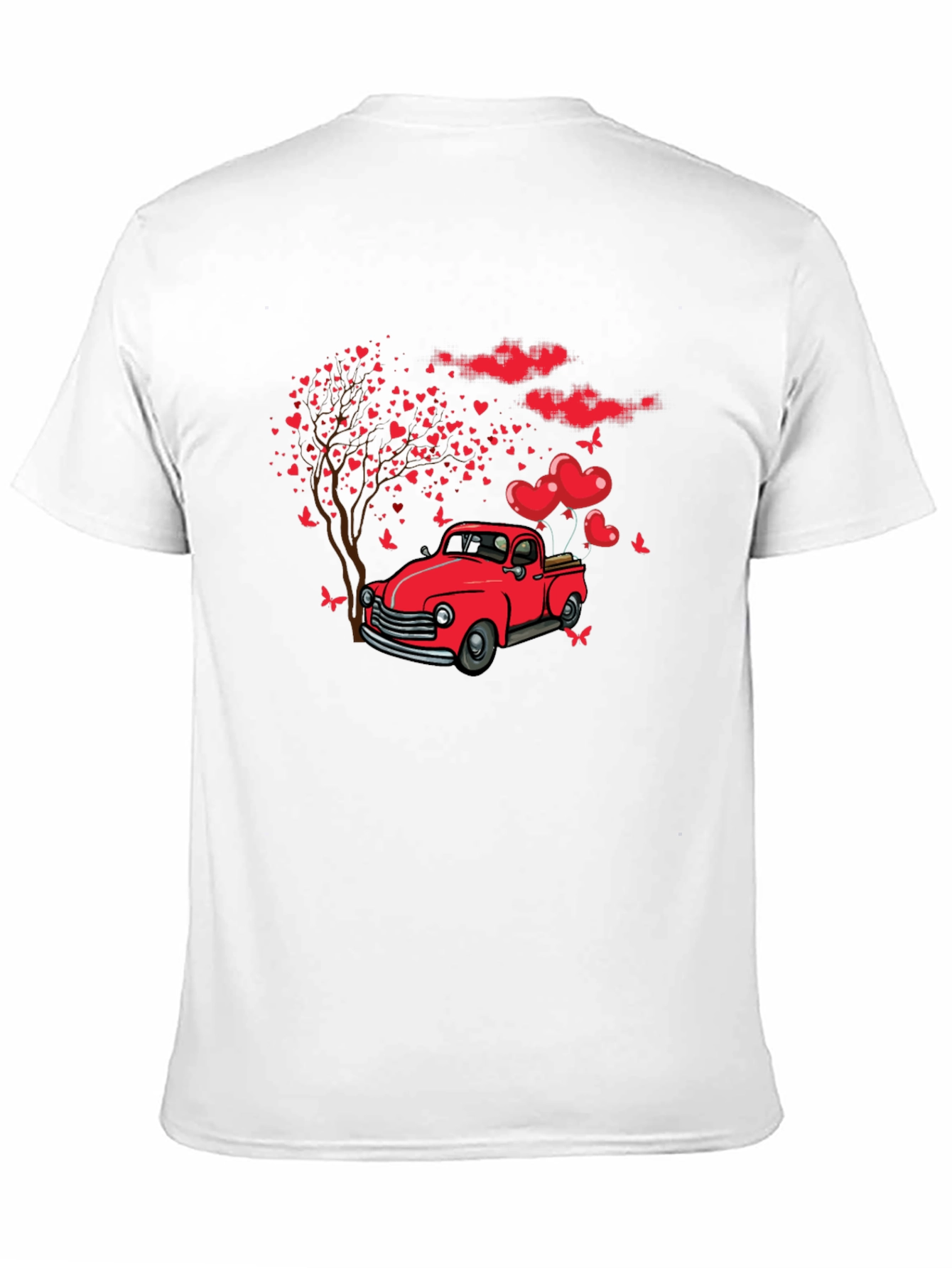 Romantic Red Truck Valentines Day T-Shirt
