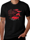 Romantic Red Truck Valentines Day T-Shirt