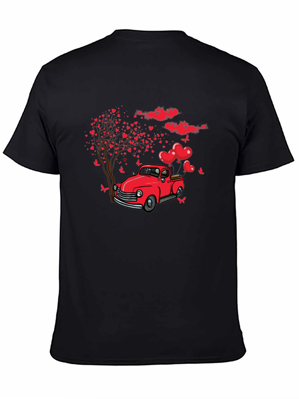 Romantic Red Truck Valentines Day T-Shirt