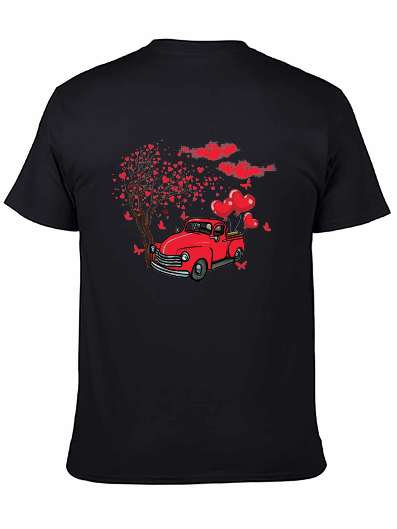 Romantic Red Truck Valentines Day T-Shirt