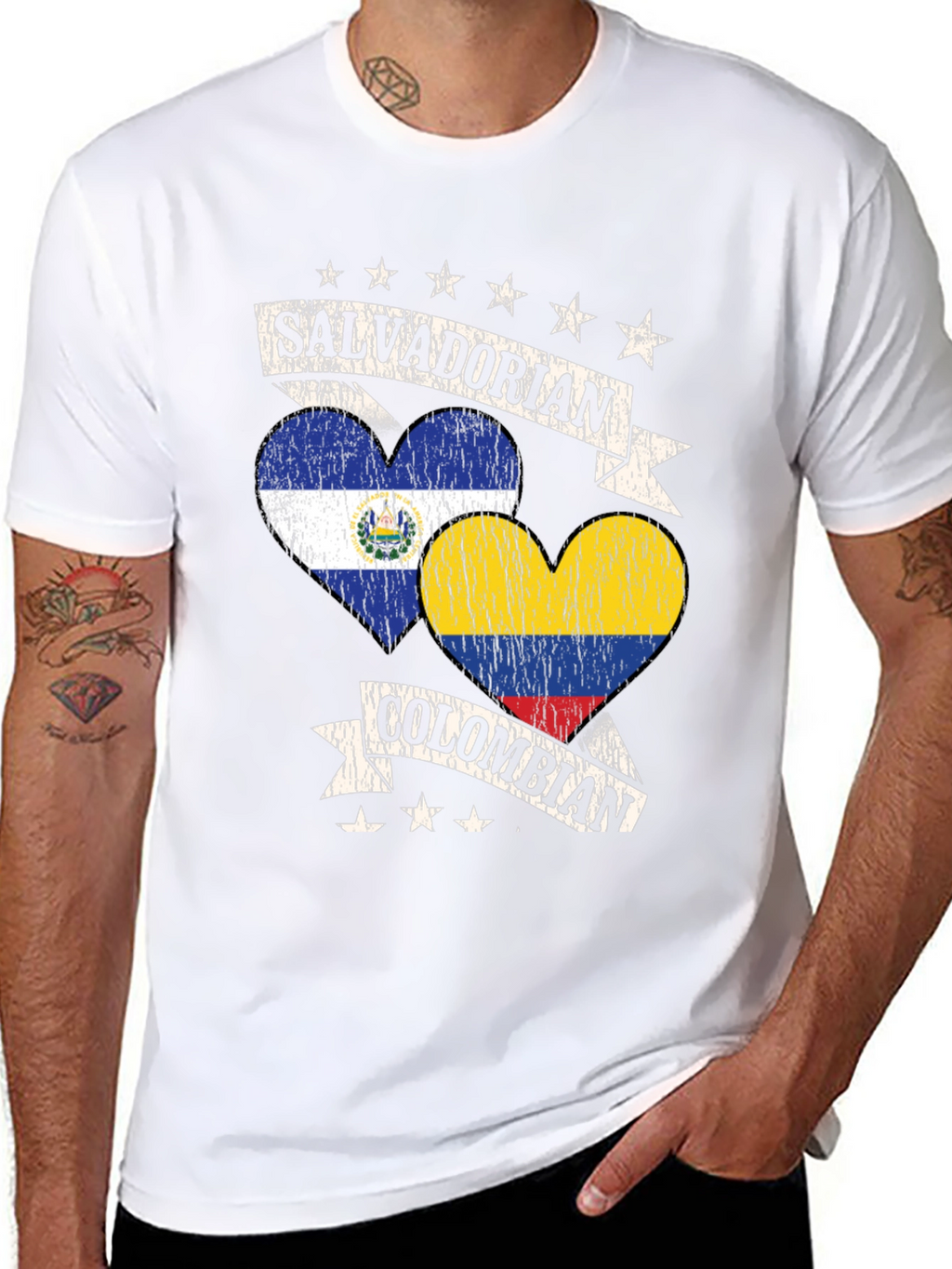 Salvadorian Colombian Heart T-Shirt