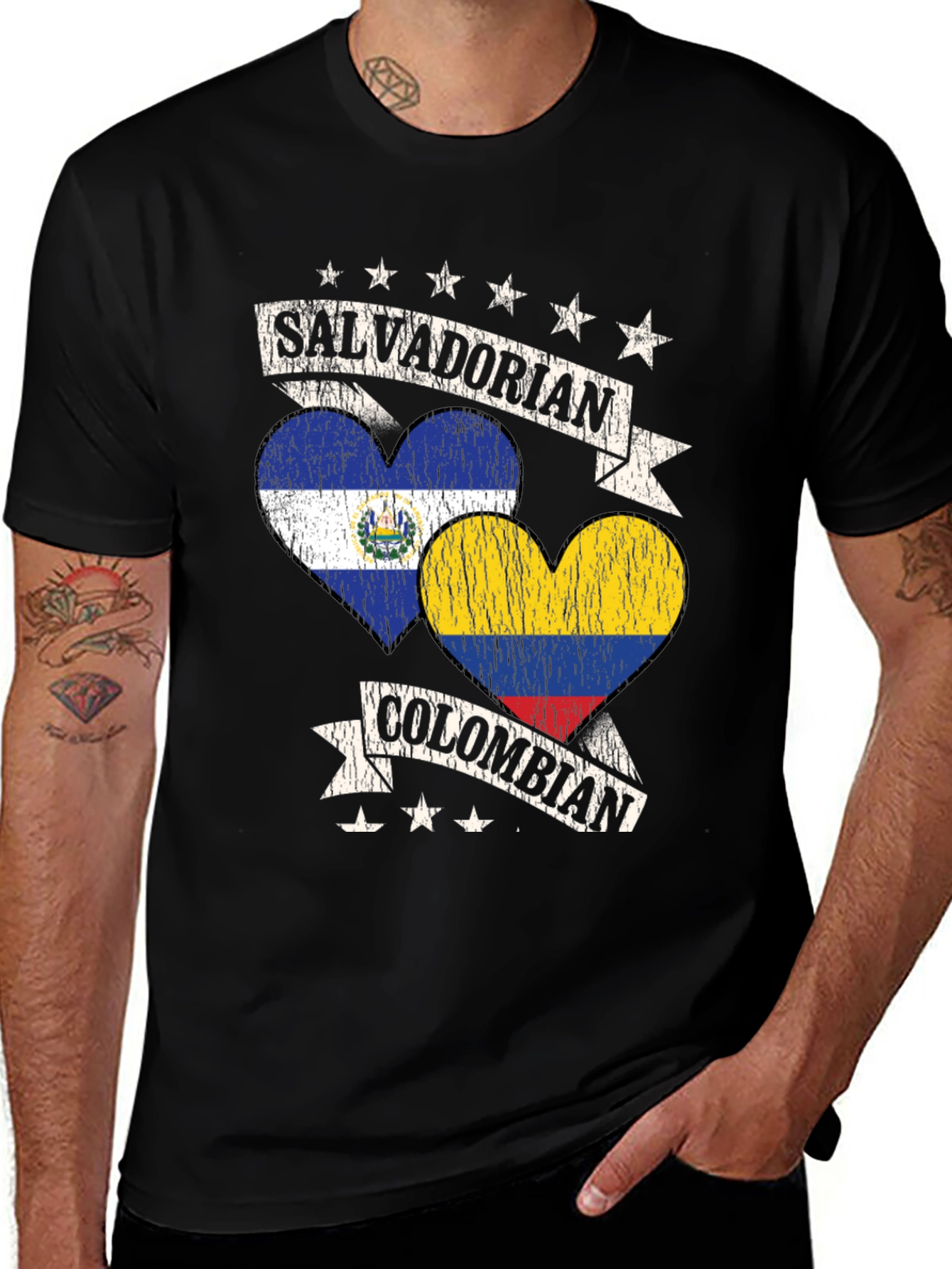Salvadorian Colombian Heart T-Shirt