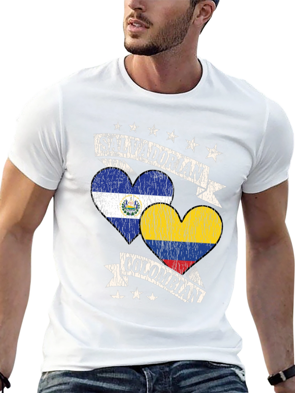 Salvadorian Colombian Heart T-Shirt