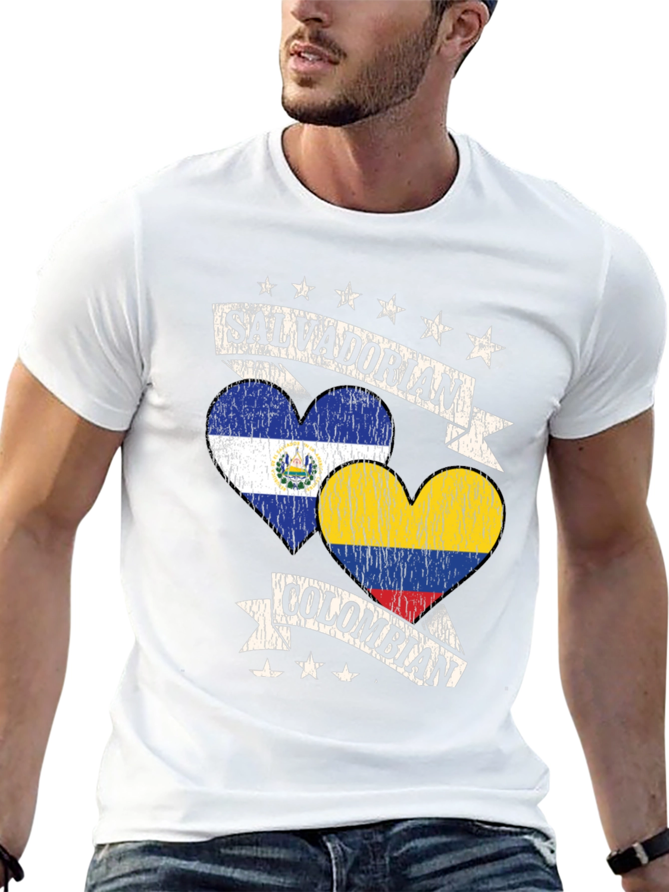 Salvadorian Colombian Heart T-Shirt