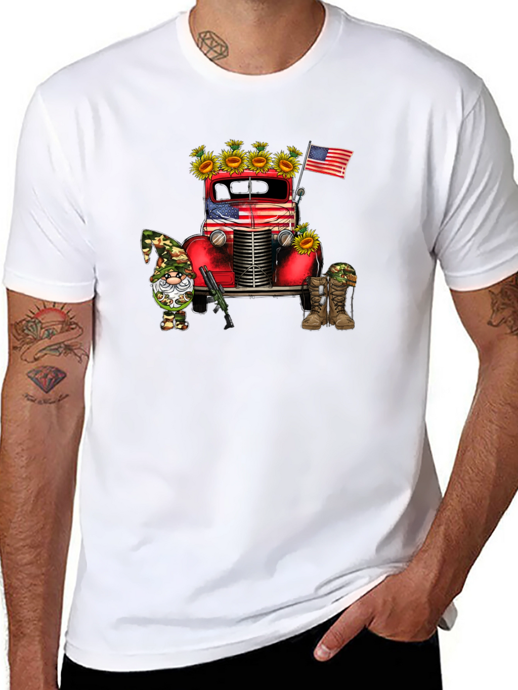 Patriotic Truck & Gnome Graphic Tee