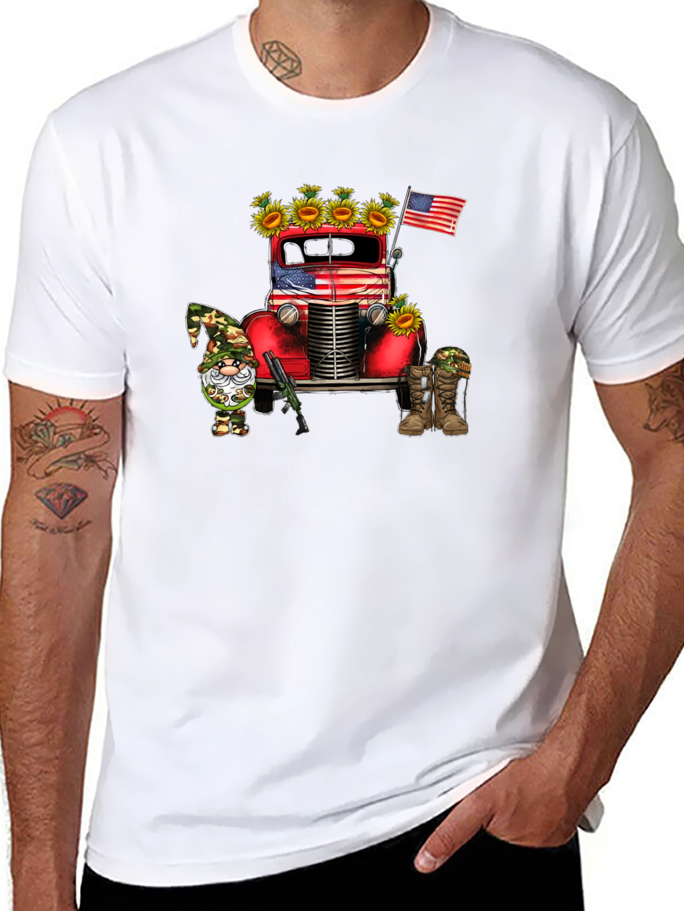 Patriotic Truck & Gnome Graphic Tee