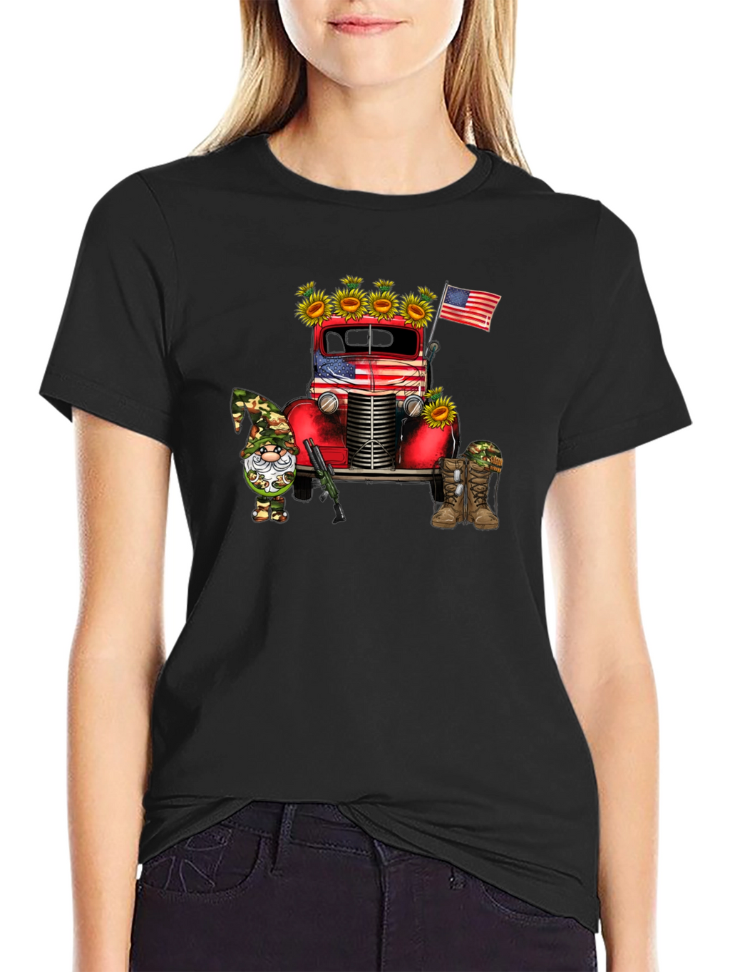 Patriotic Truck & Gnome Graphic Tee