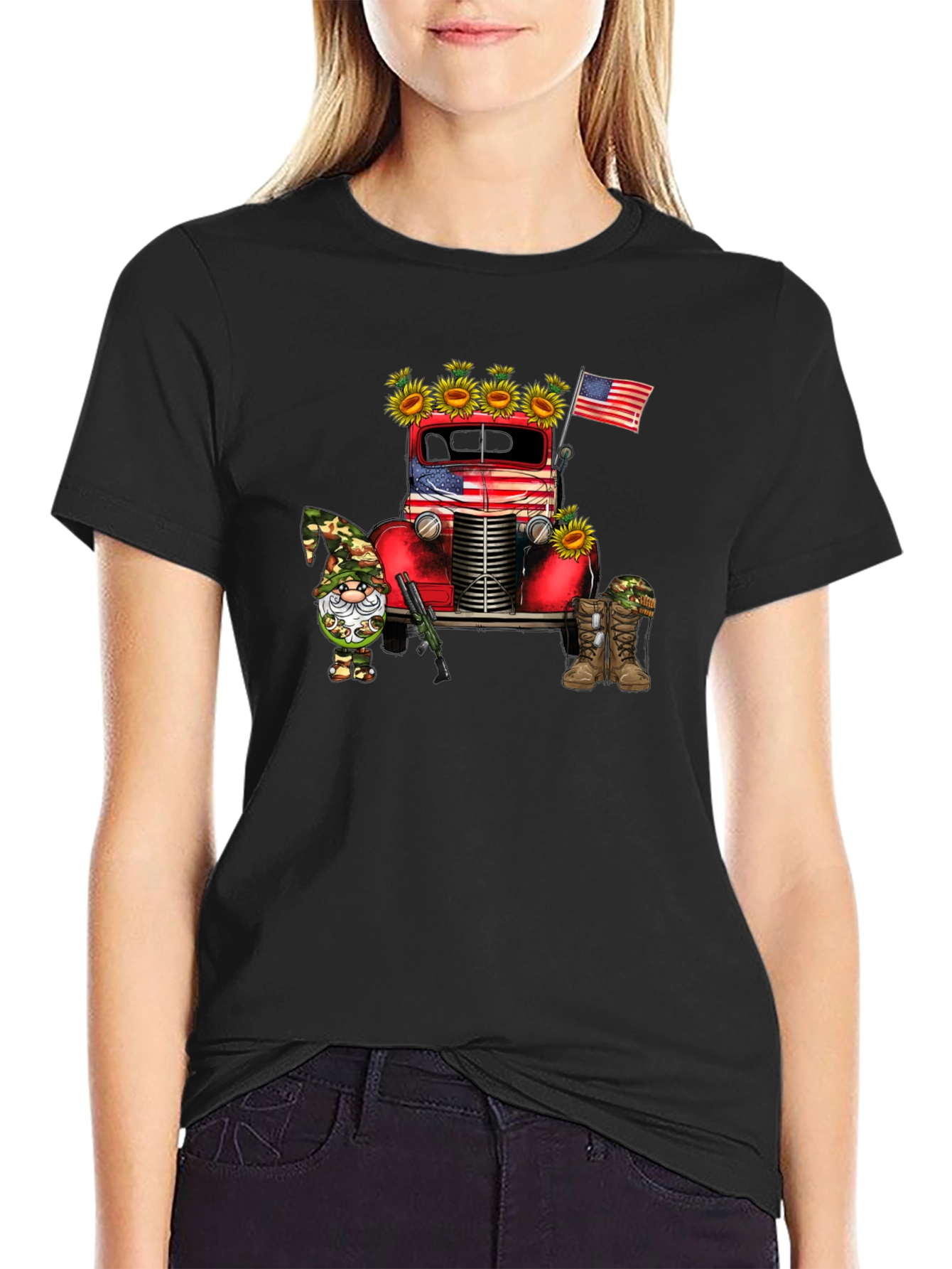 Patriotic Truck & Gnome Graphic Tee