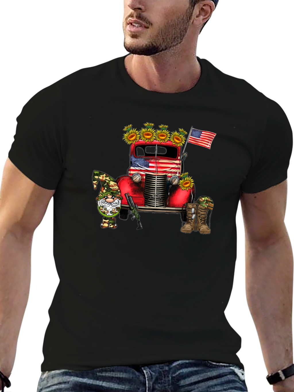 Patriotic Truck & Gnome Graphic Tee