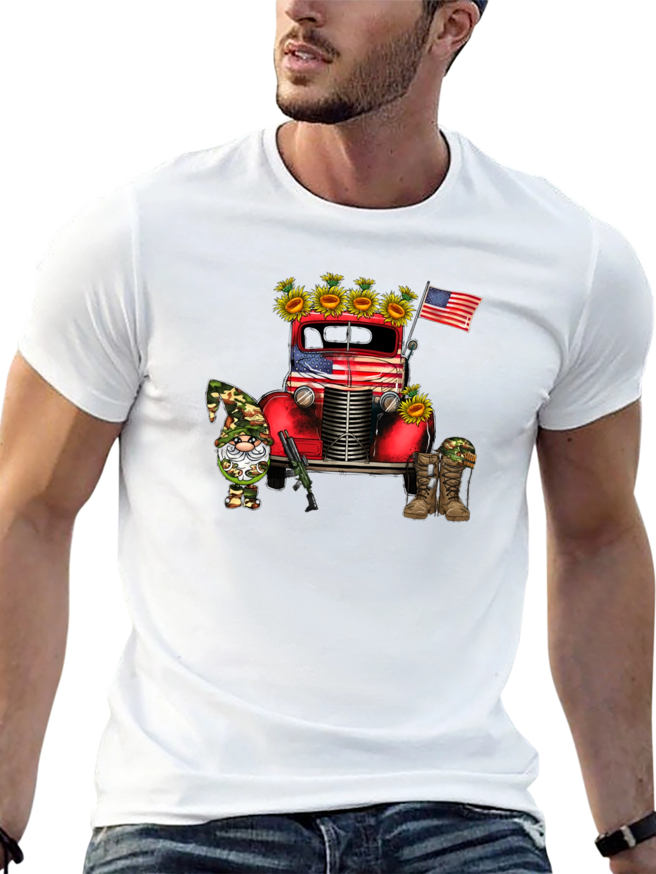 Patriotic Truck & Gnome Graphic Tee